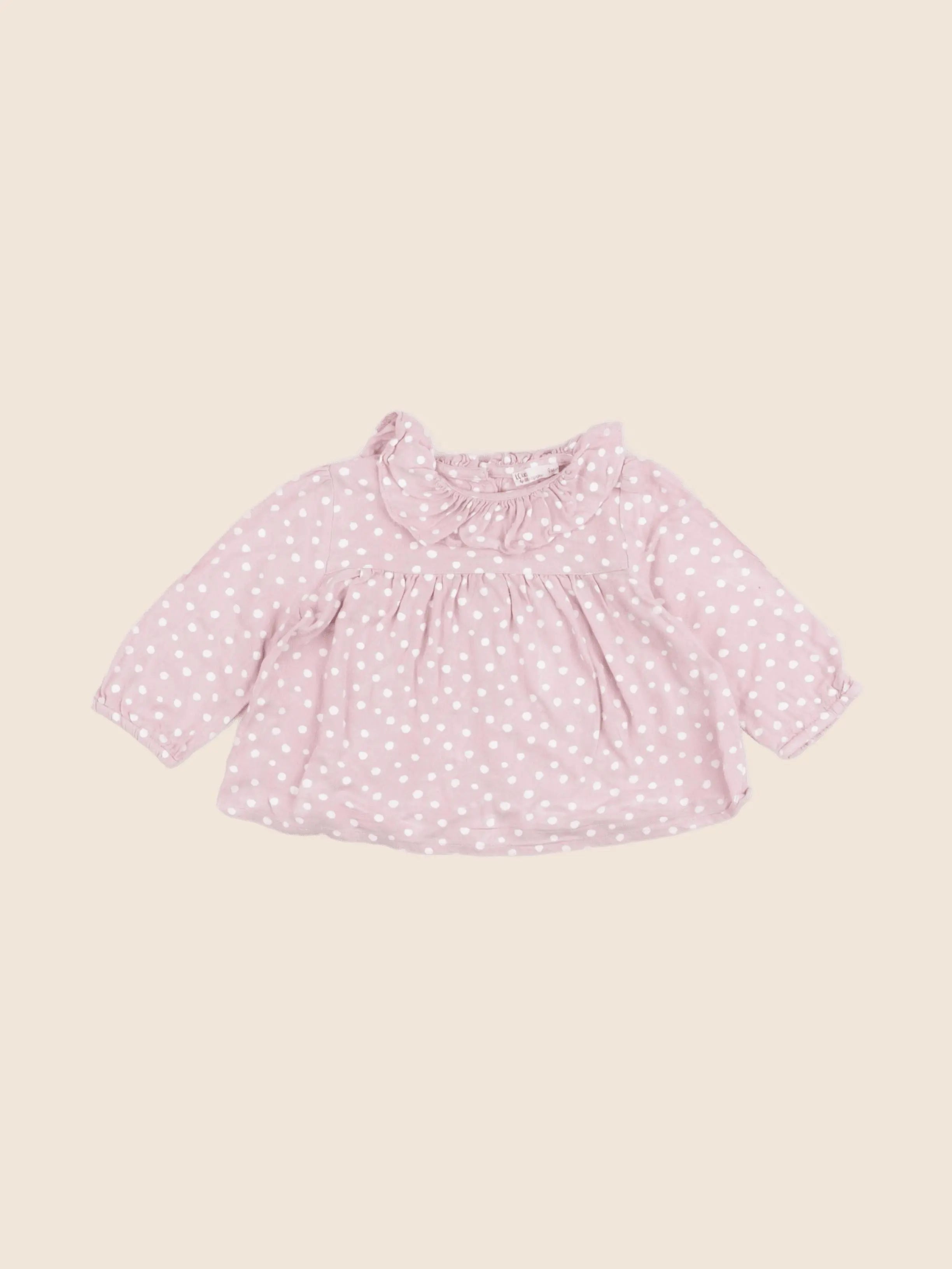 Little Cigogne - blouse rose - 9 mois