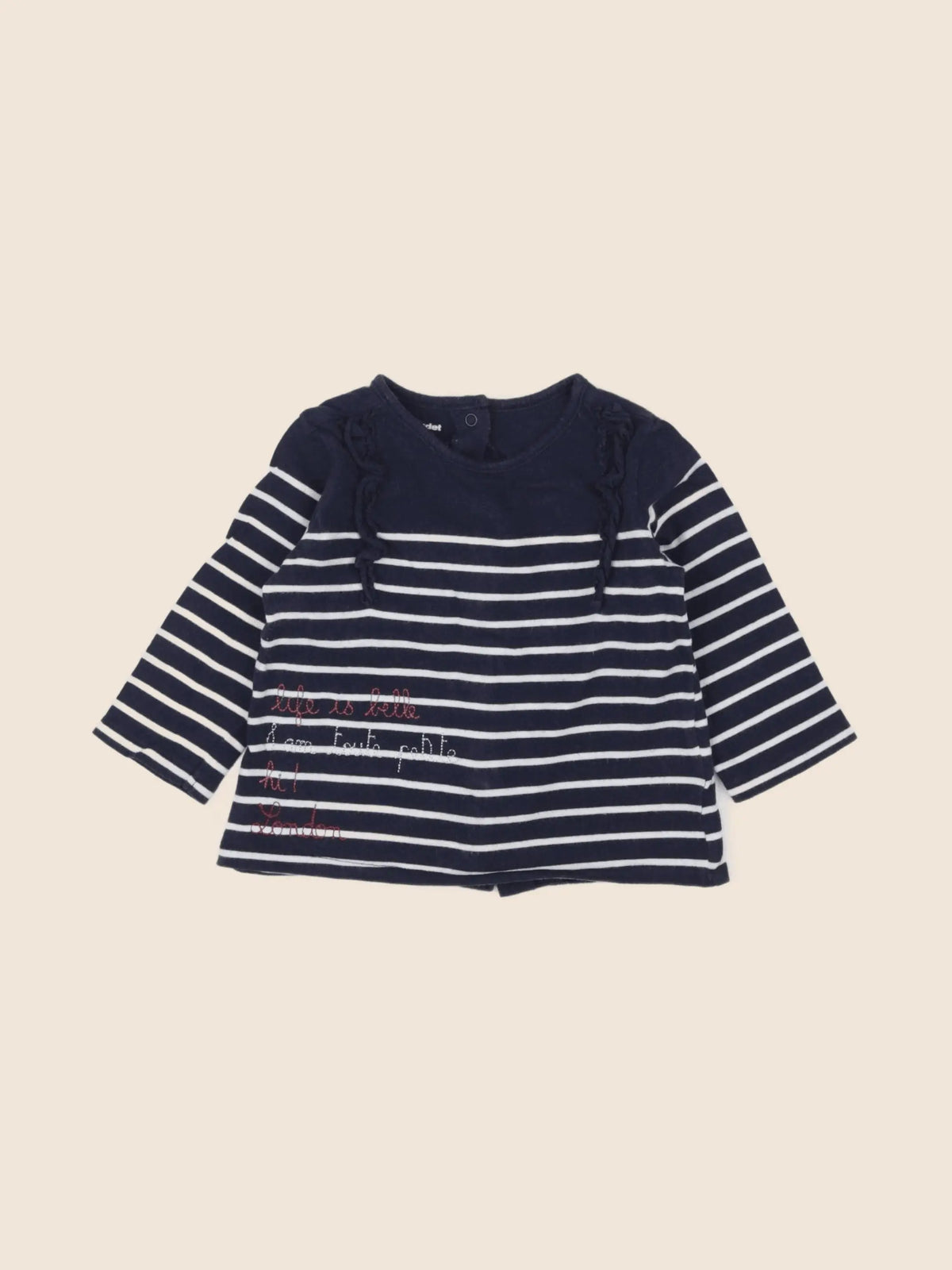 Vertbaudet - tee-shirt bleu - 9 mois
