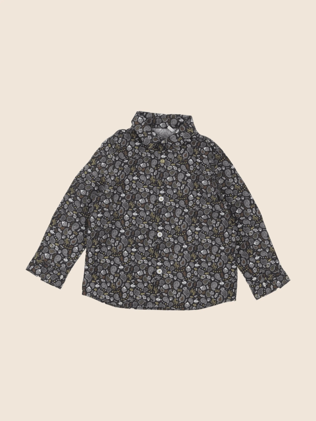 IKKS - chemise marron, jaune - 2 ans