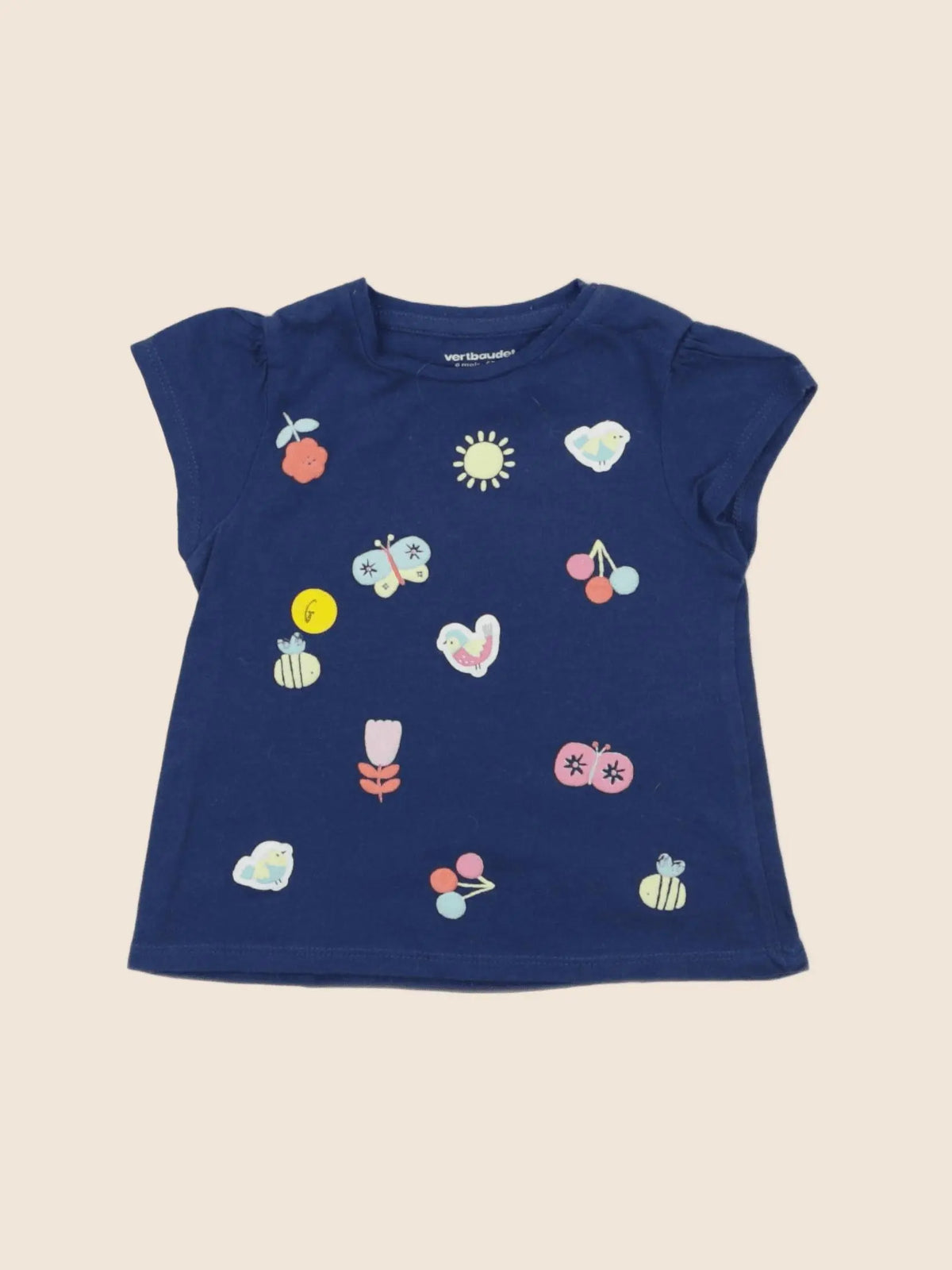 Vertbaudet - tee-shirt bleu - 6 mois