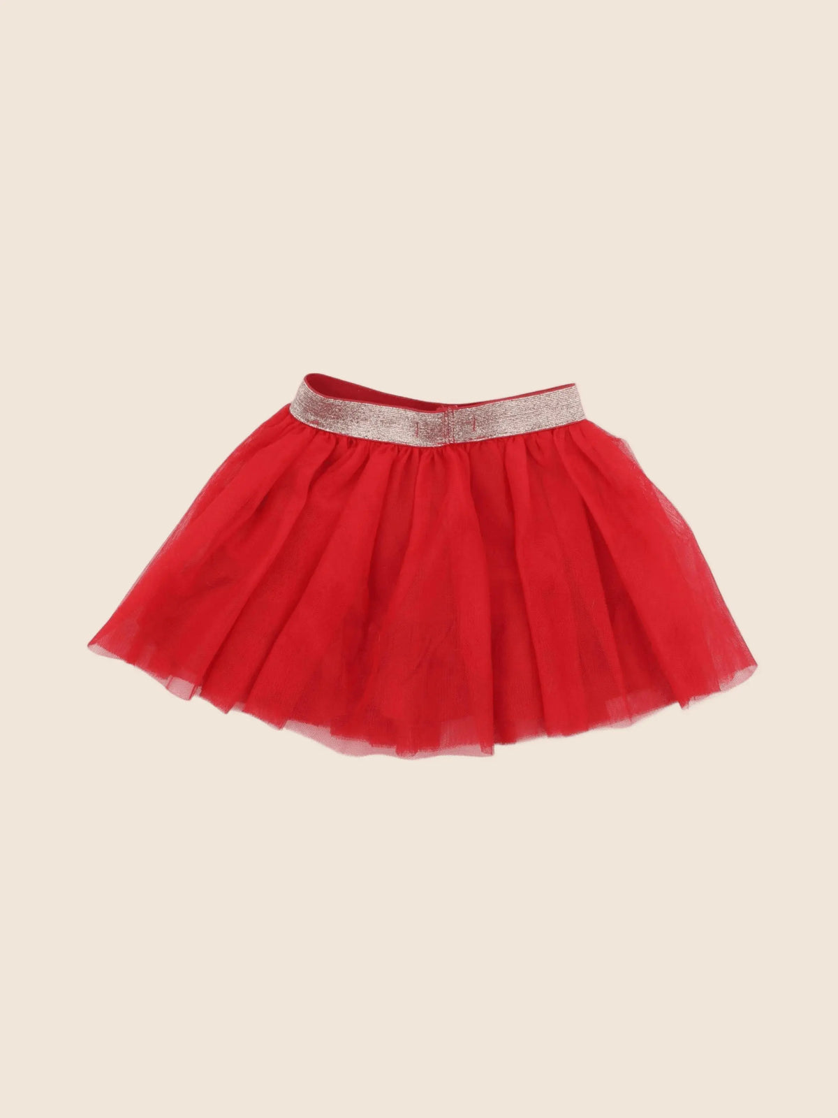 Vertbaudet - jupe rouge, or - 18 mois
