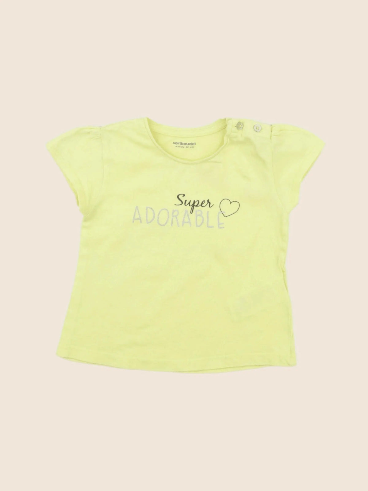 Vertbaudet - tee-shirt jaune - 18 mois
