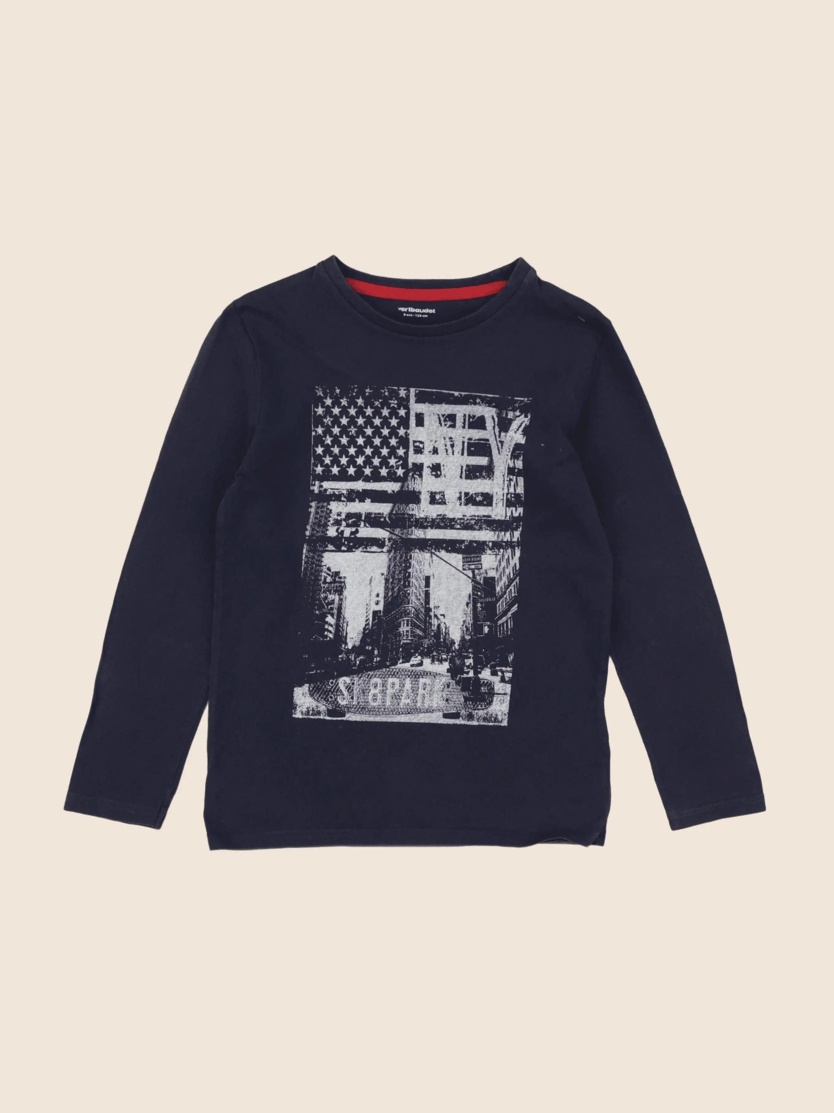 Vertbaudet - tee-shirt bleu - 8 ans