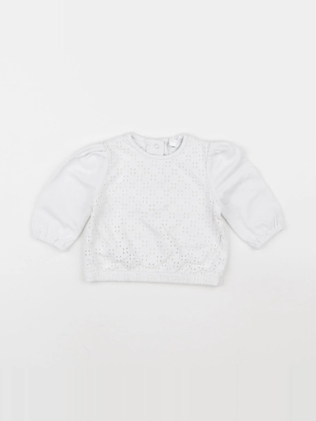 Vertbaudet - sweat blanc - 6 mois