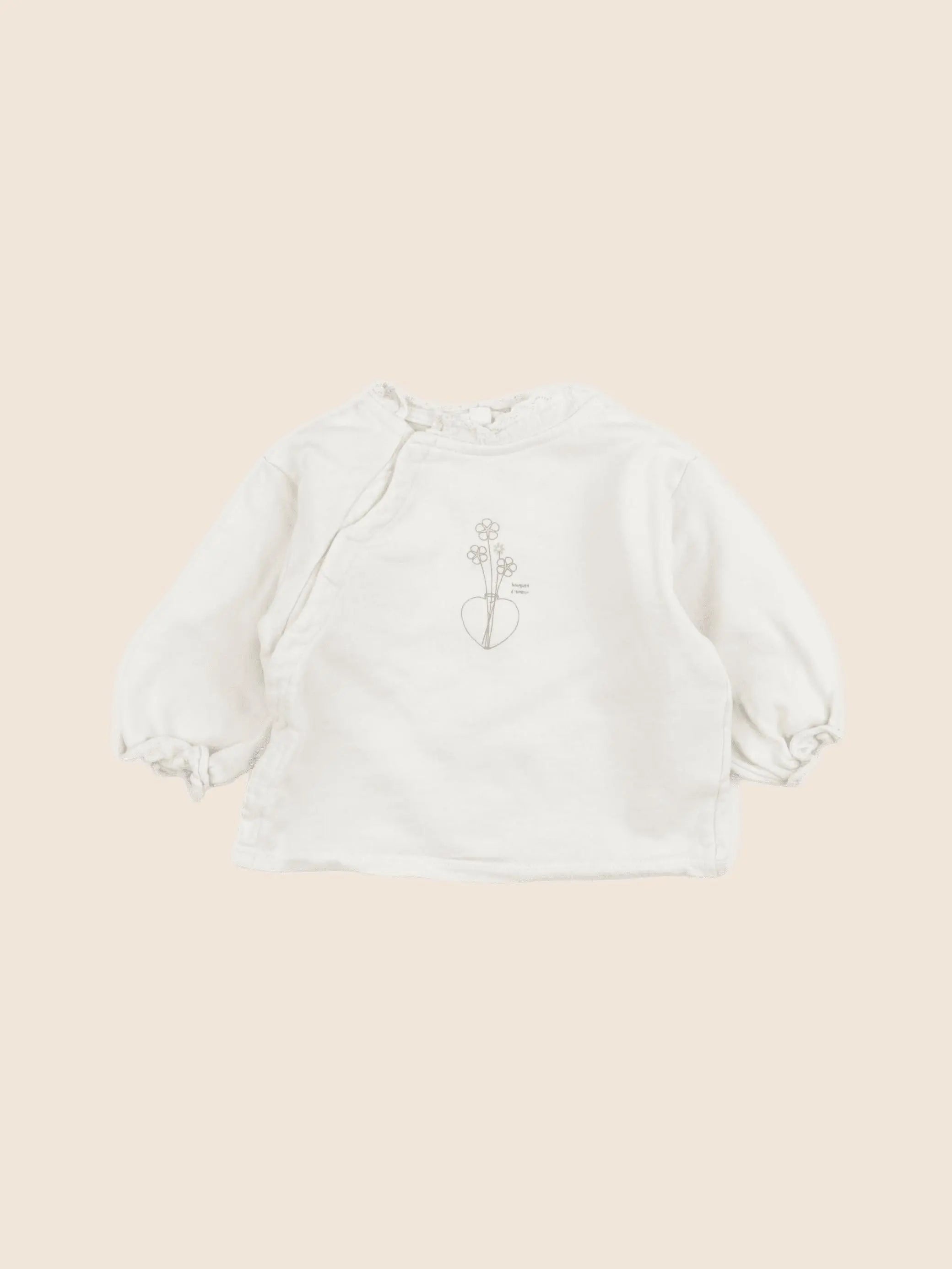 Vertbaudet - sweat beige - 12 mois
