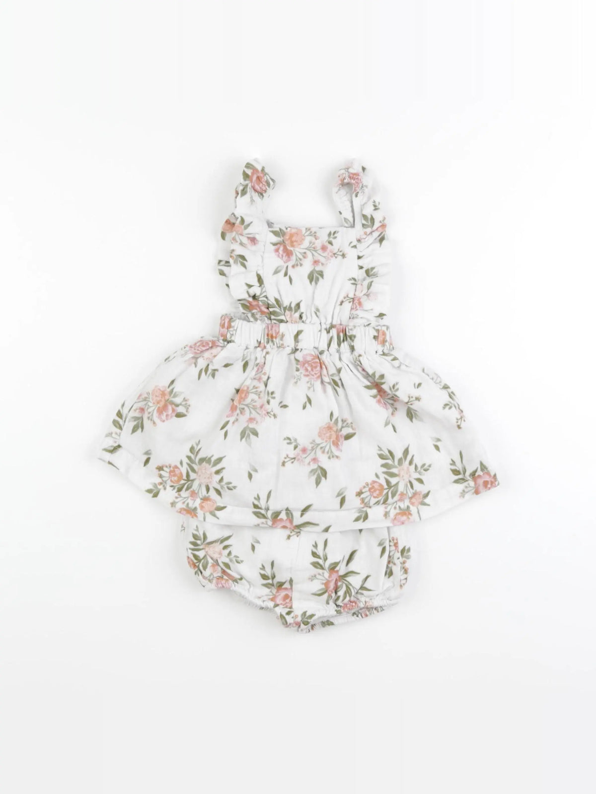Vertbaudet - robe blanc, vert - 3 mois