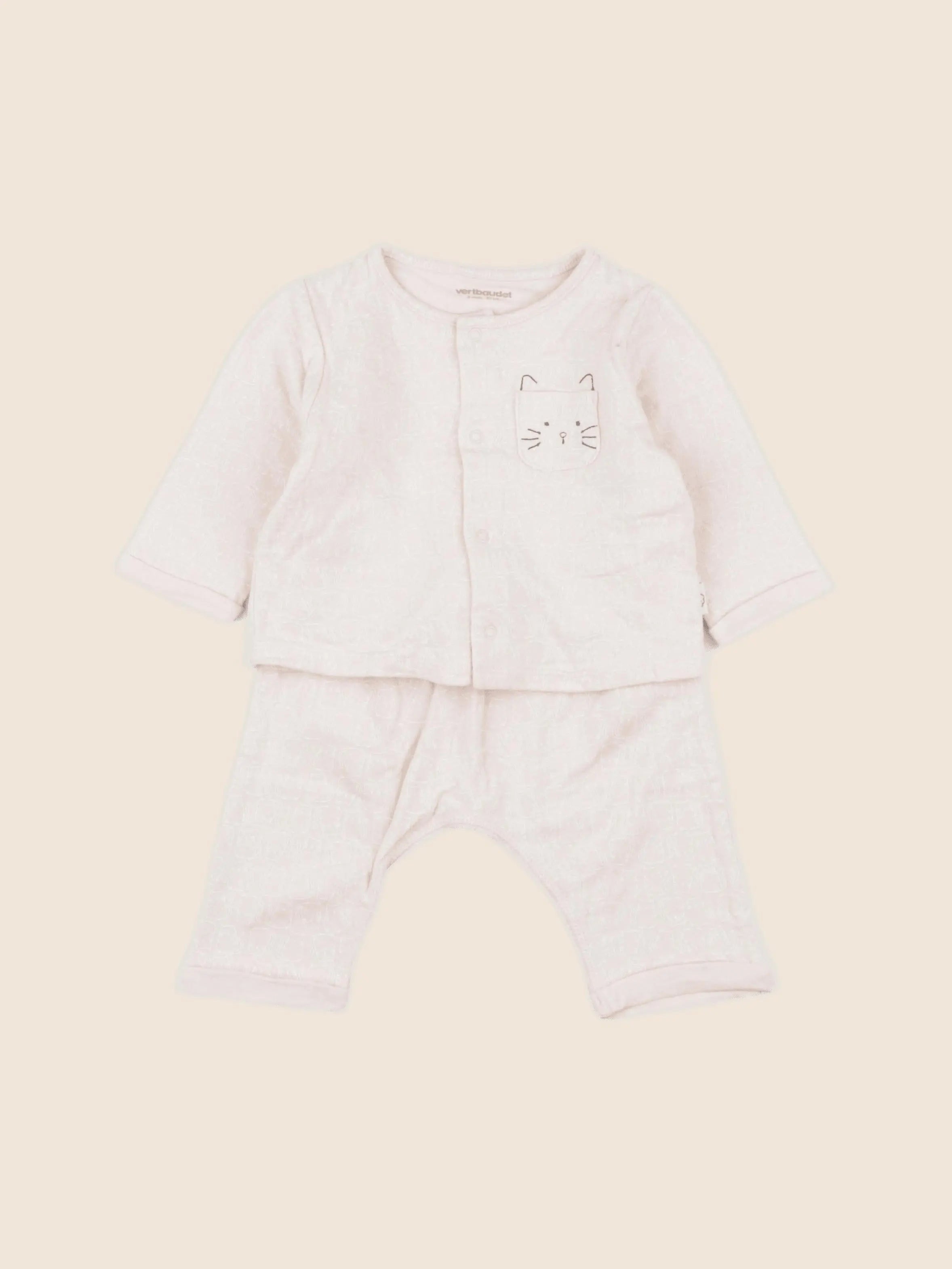 Vertbaudet - pyjama coton rose - 6 mois