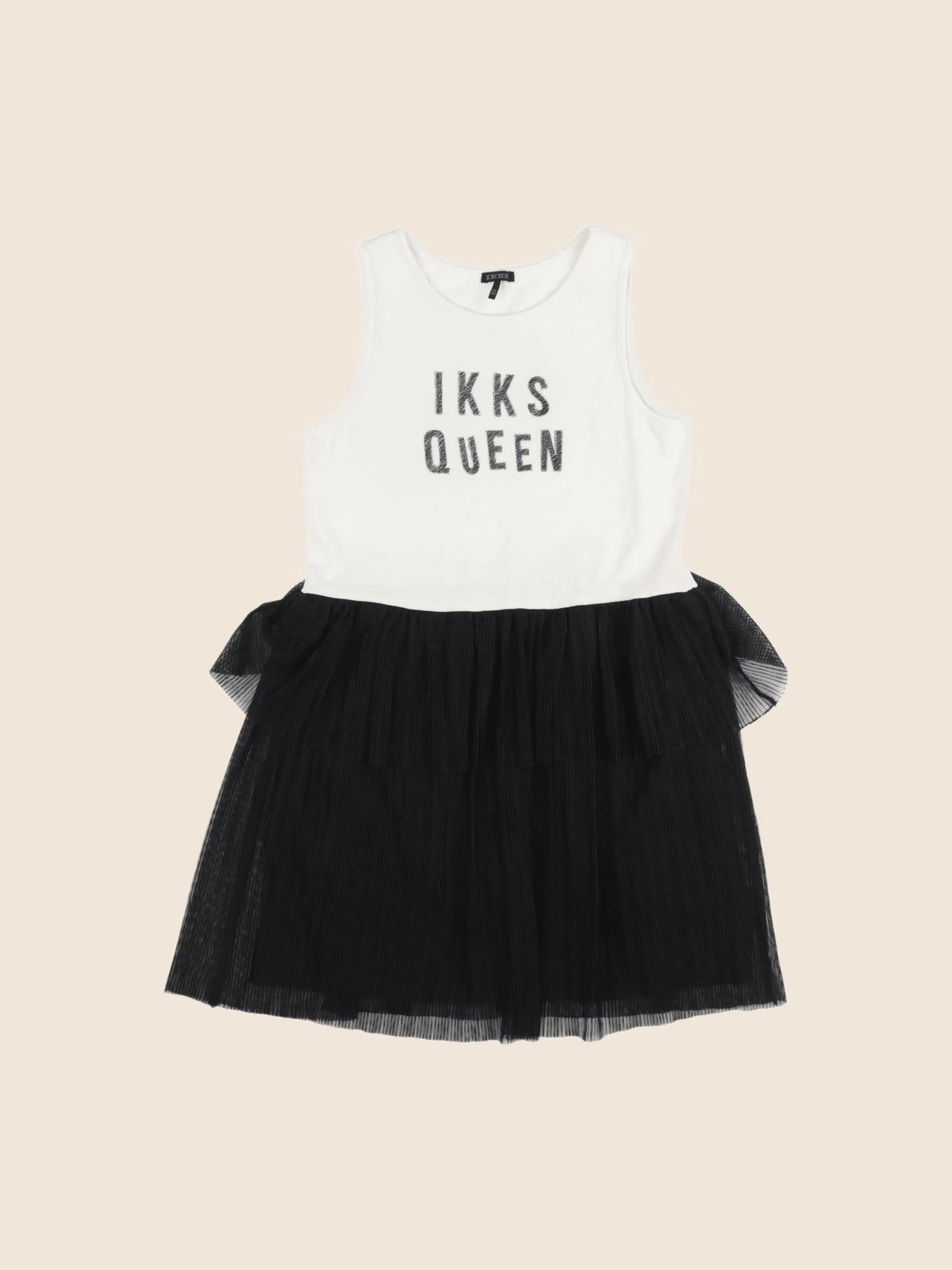 IKKS - robe beige, noir - 10 ans
