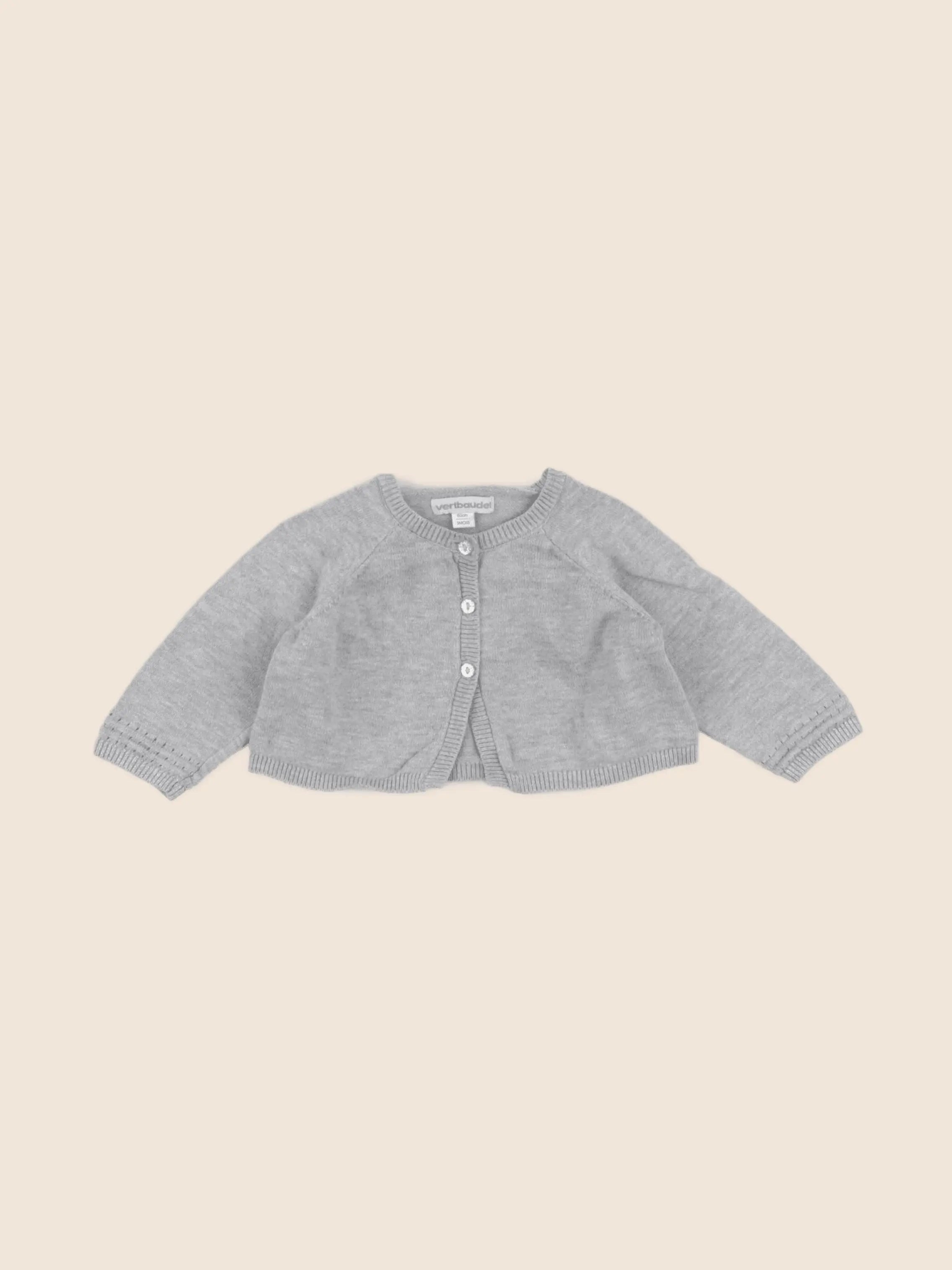 Vertbaudet - gilet gris - 3 mois