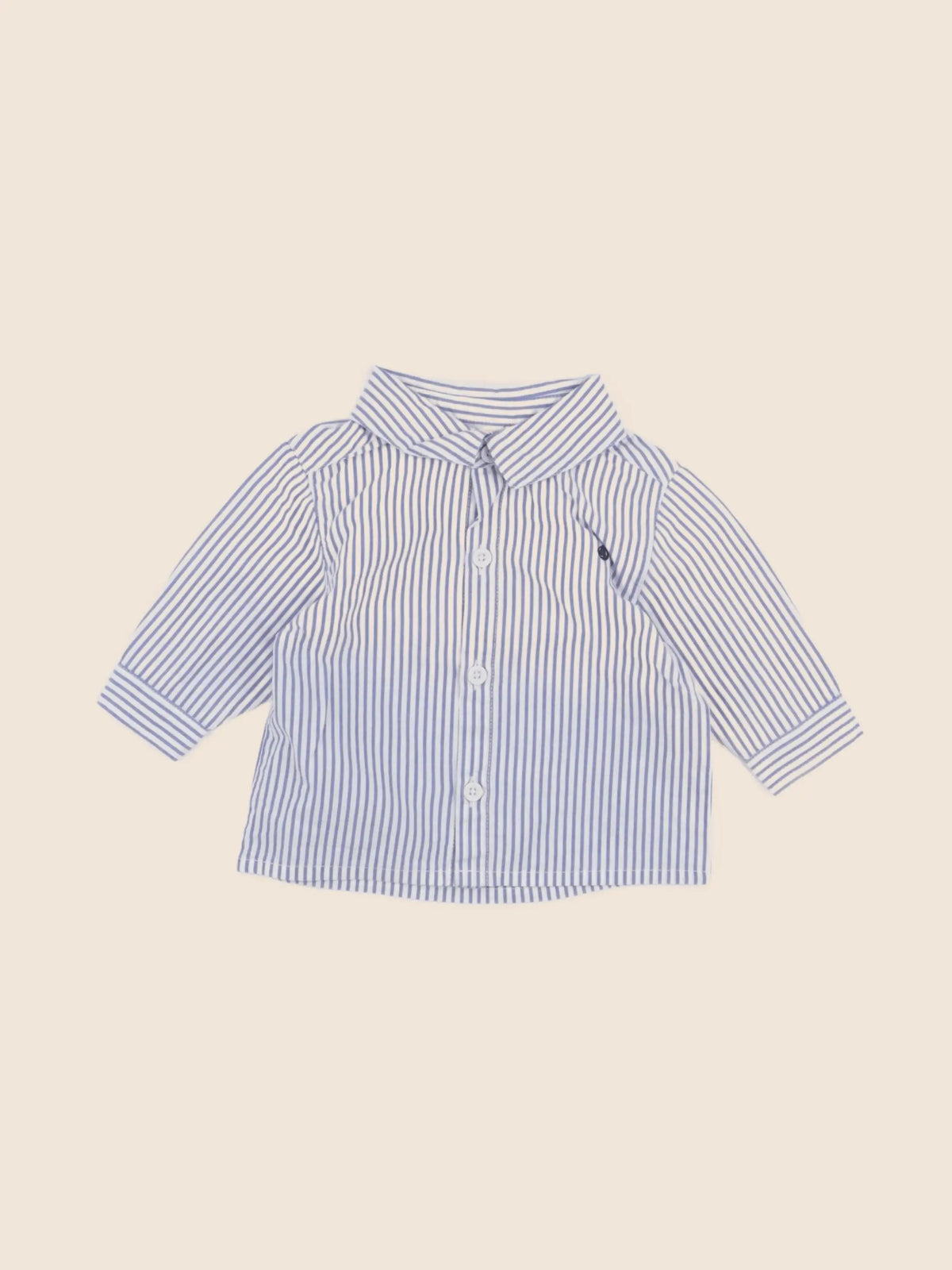 Petit Bateau - chemise bleu - 6 mois
