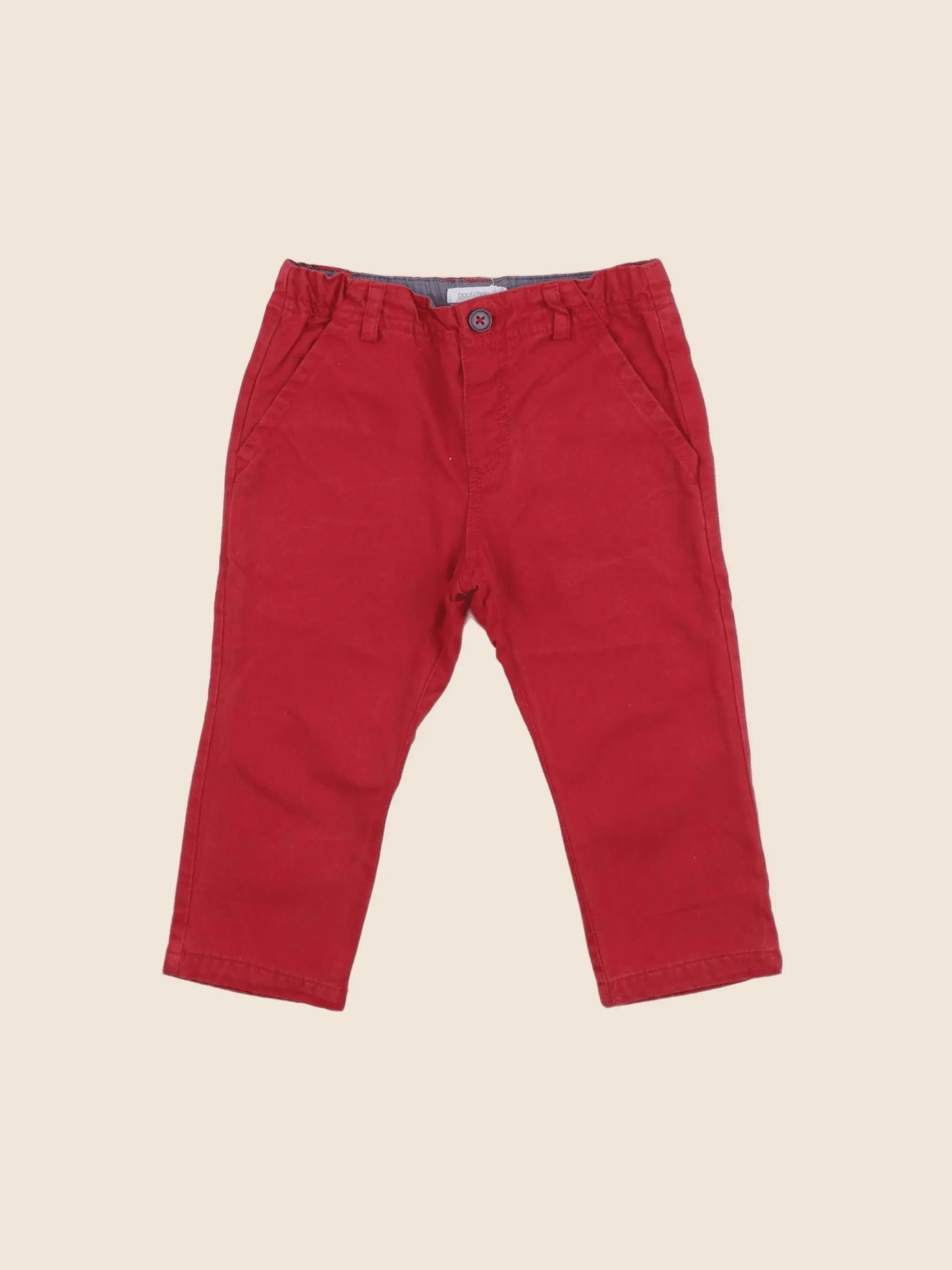 Boutchou - pantalon rouge - 12 mois