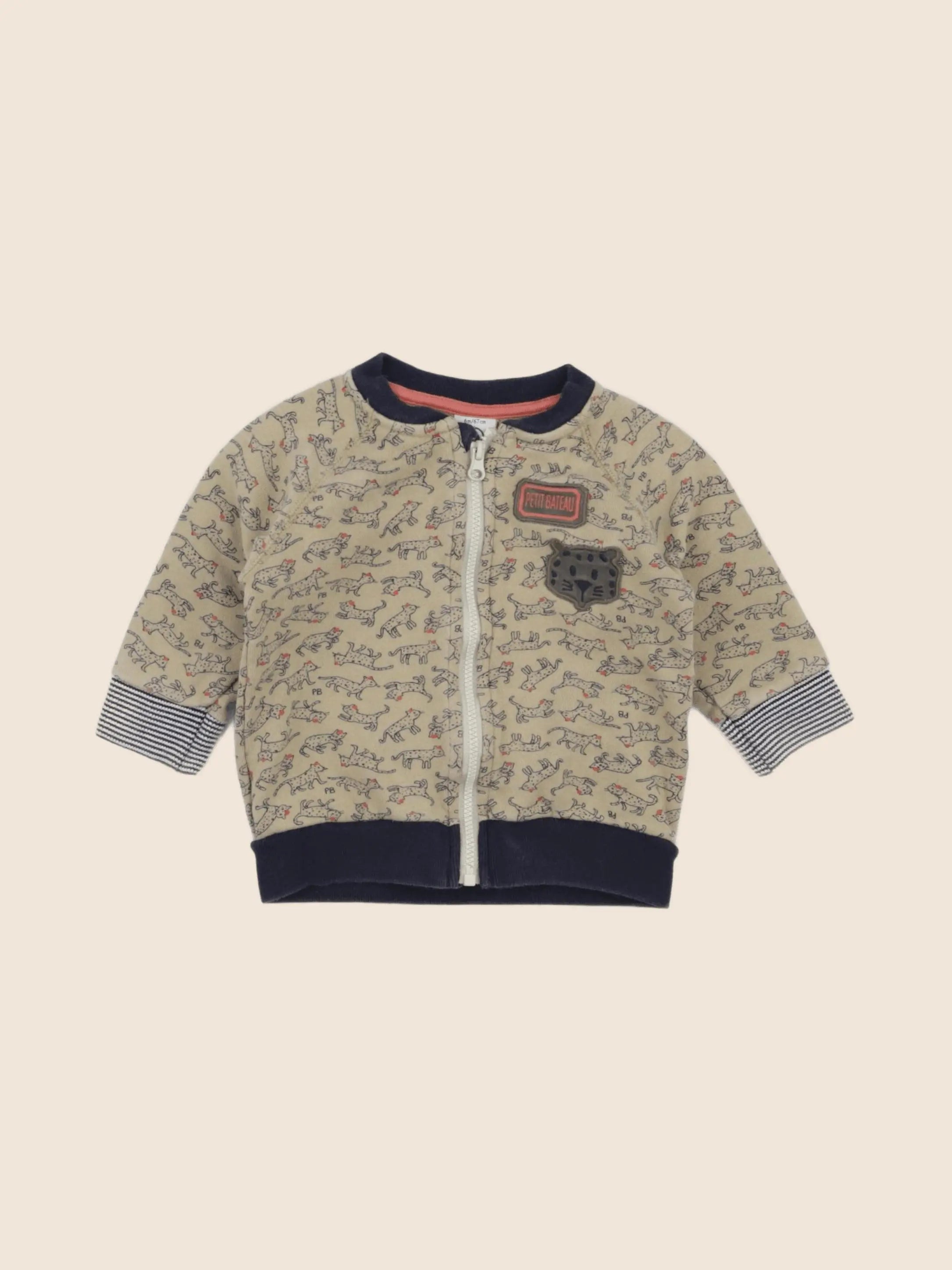 Petit Bateau - sweat marron - 6 mois