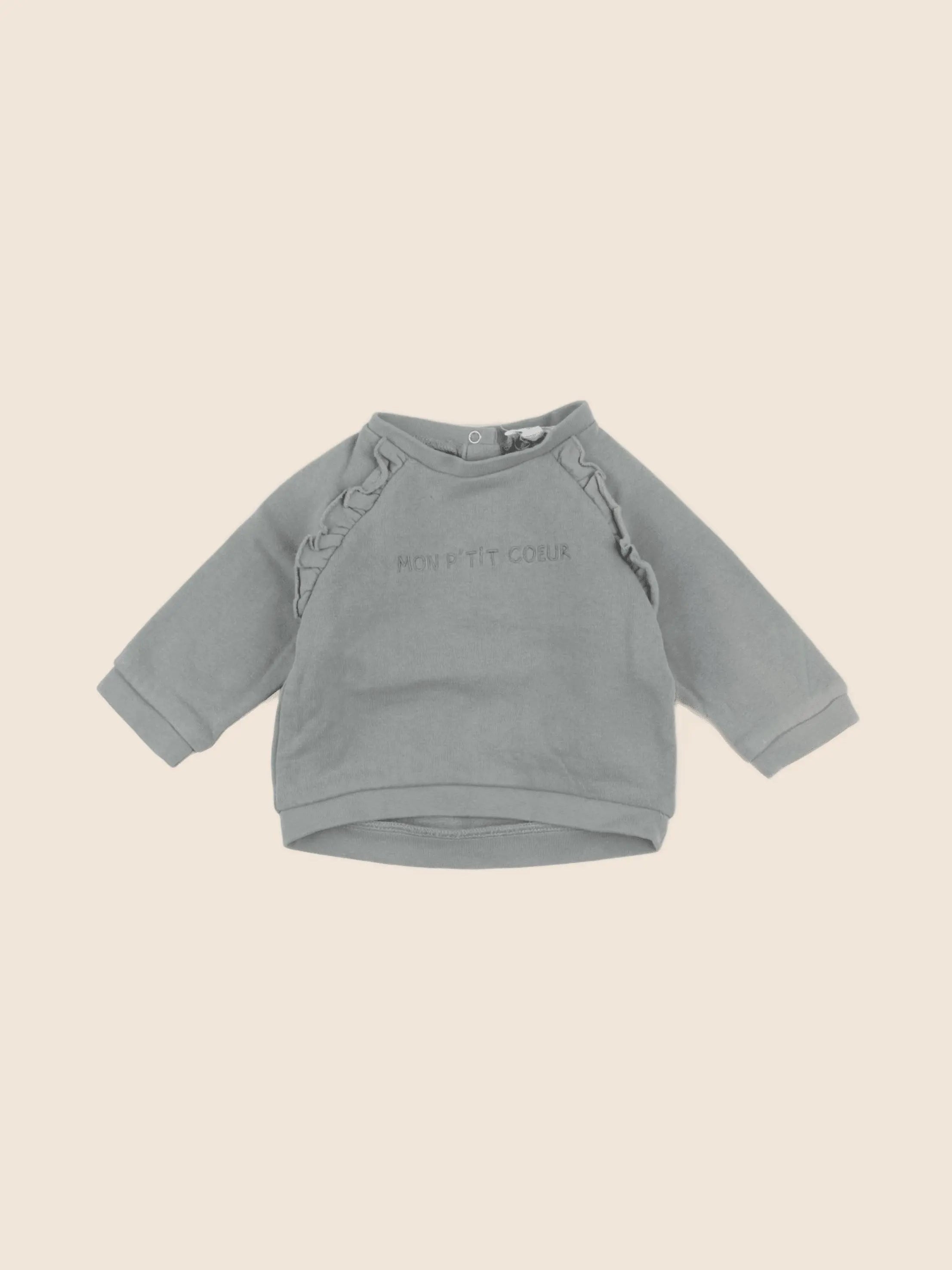 Vertbaudet - sweat vert - 3 mois