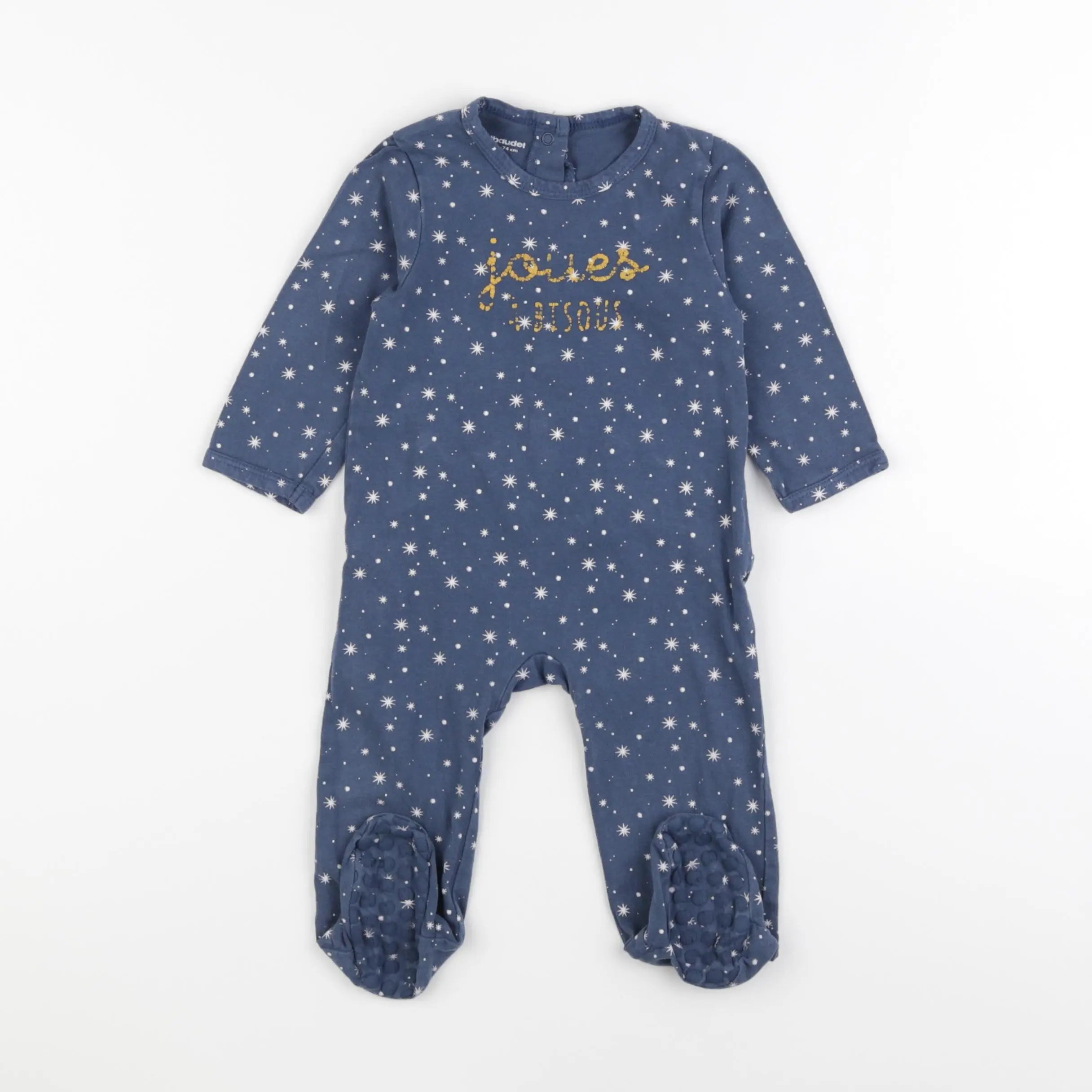 Vertbaudet - pyjama coton bleu - 12 mois