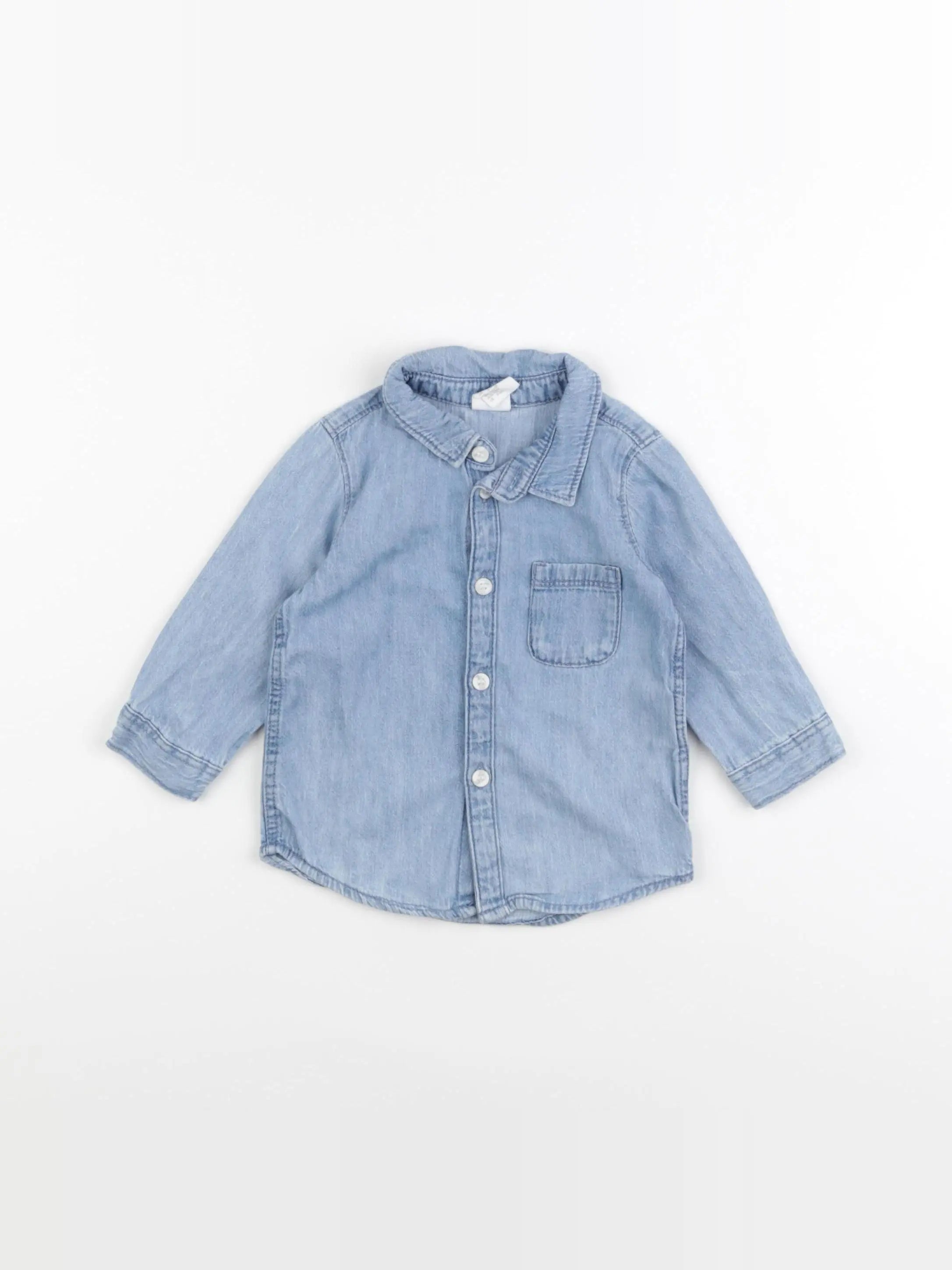 H&M - chemise bleu - 6 mois