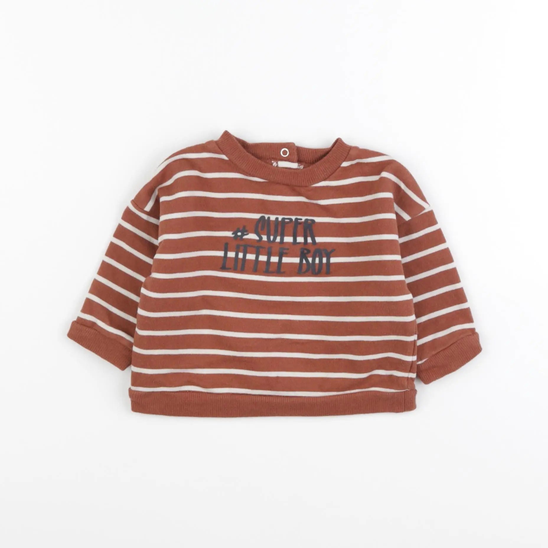 Vertbaudet - sweat marron - 6 mois