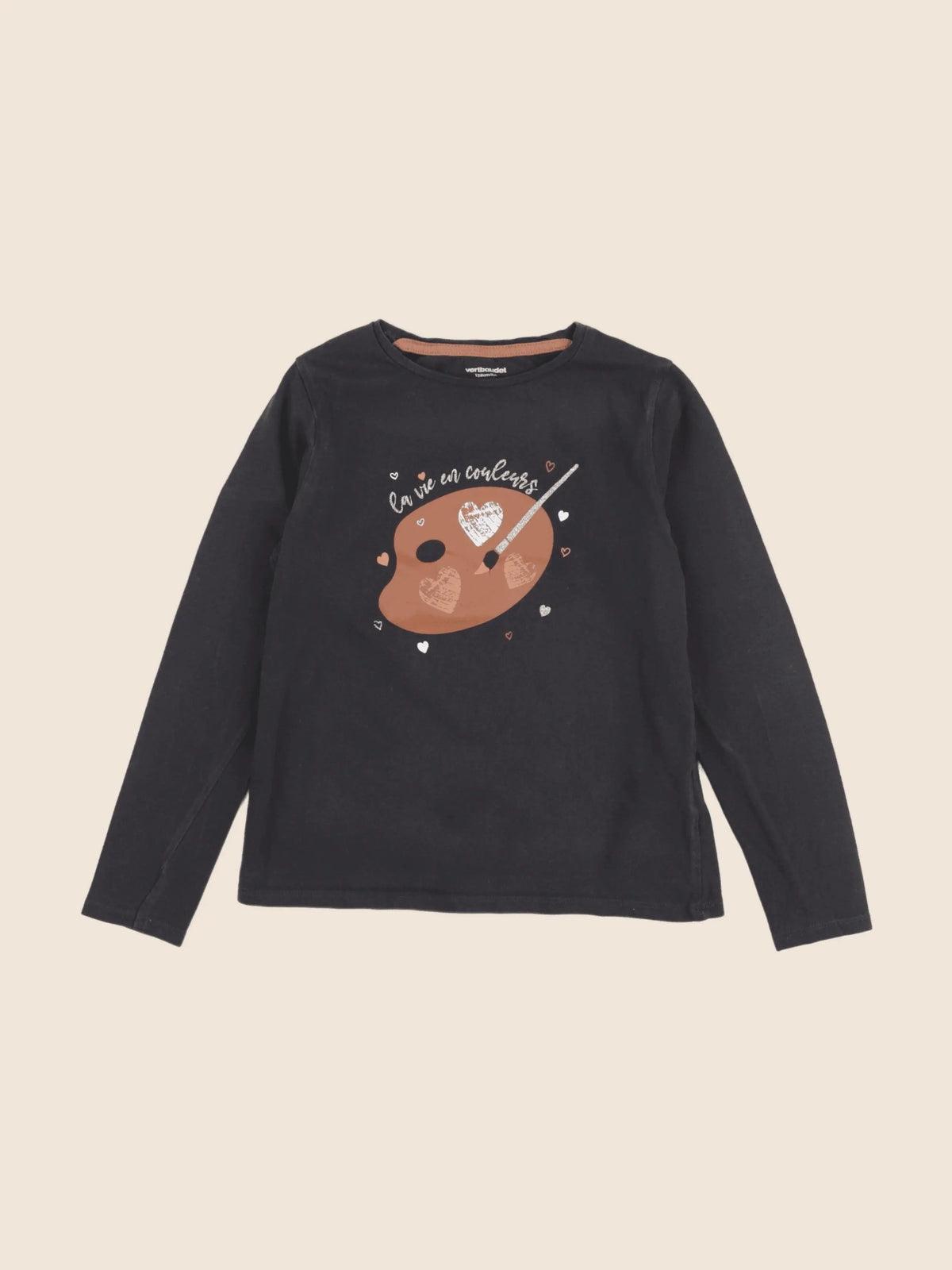 Vertbaudet - tee-shirt marron - 8 ans