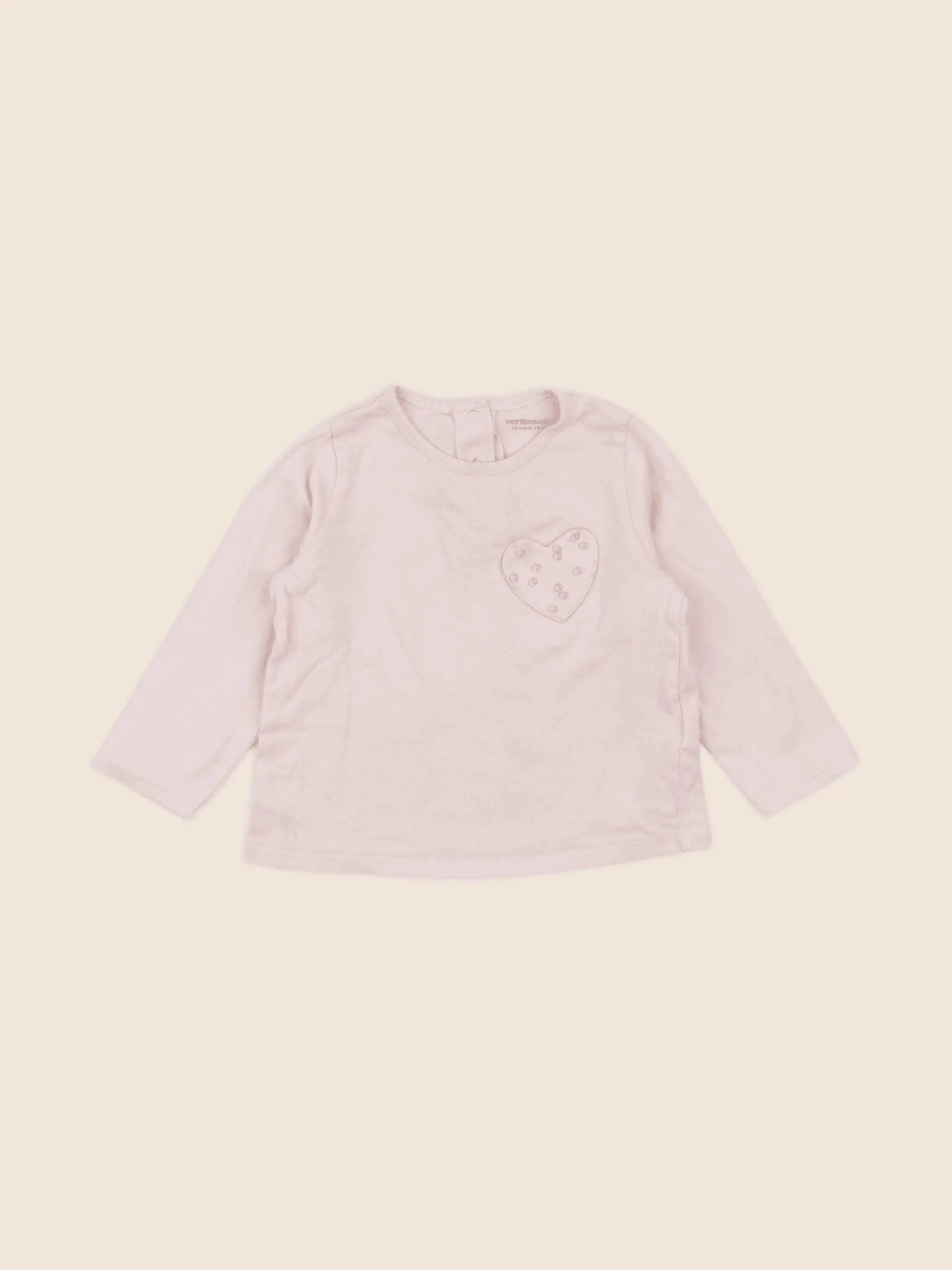 Vertbaudet - tee-shirt rose - 12 mois