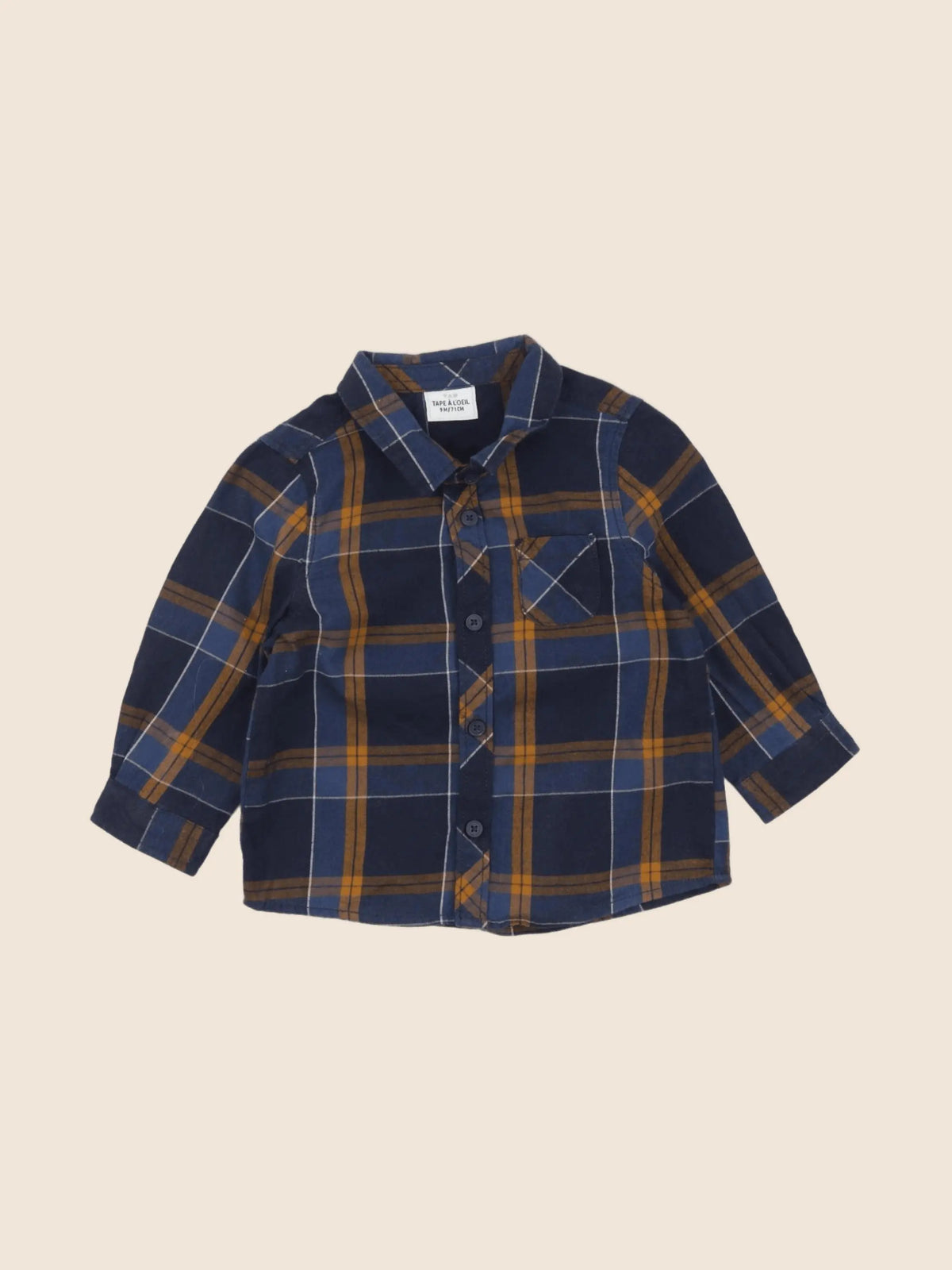 Tape à l'oeil - chemise bleu, marron - 9 mois