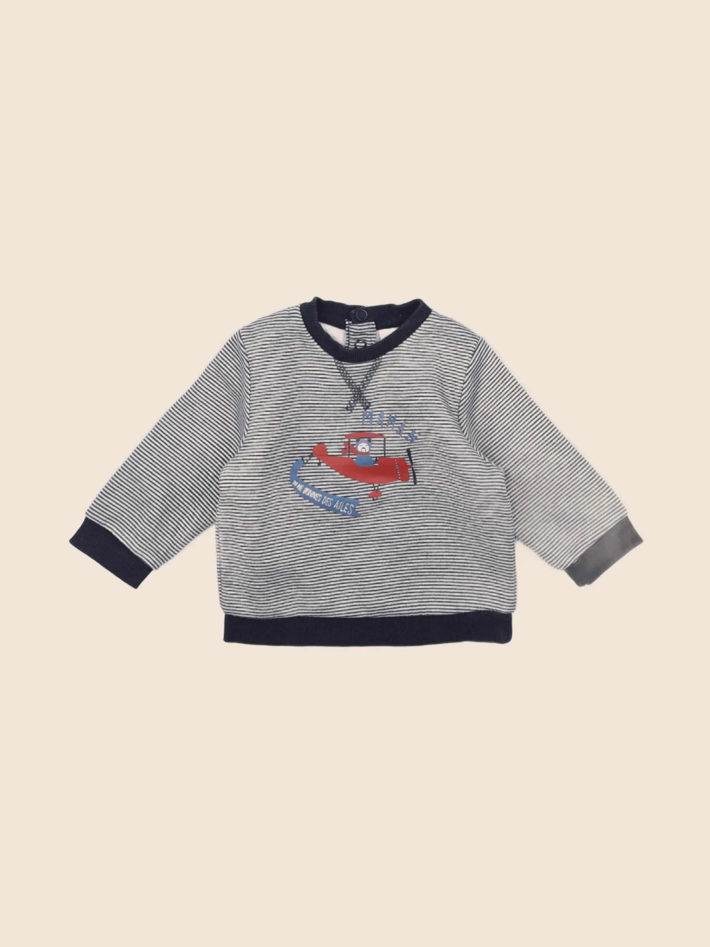 Tape à l'oeil - sweat bleu - 6 mois