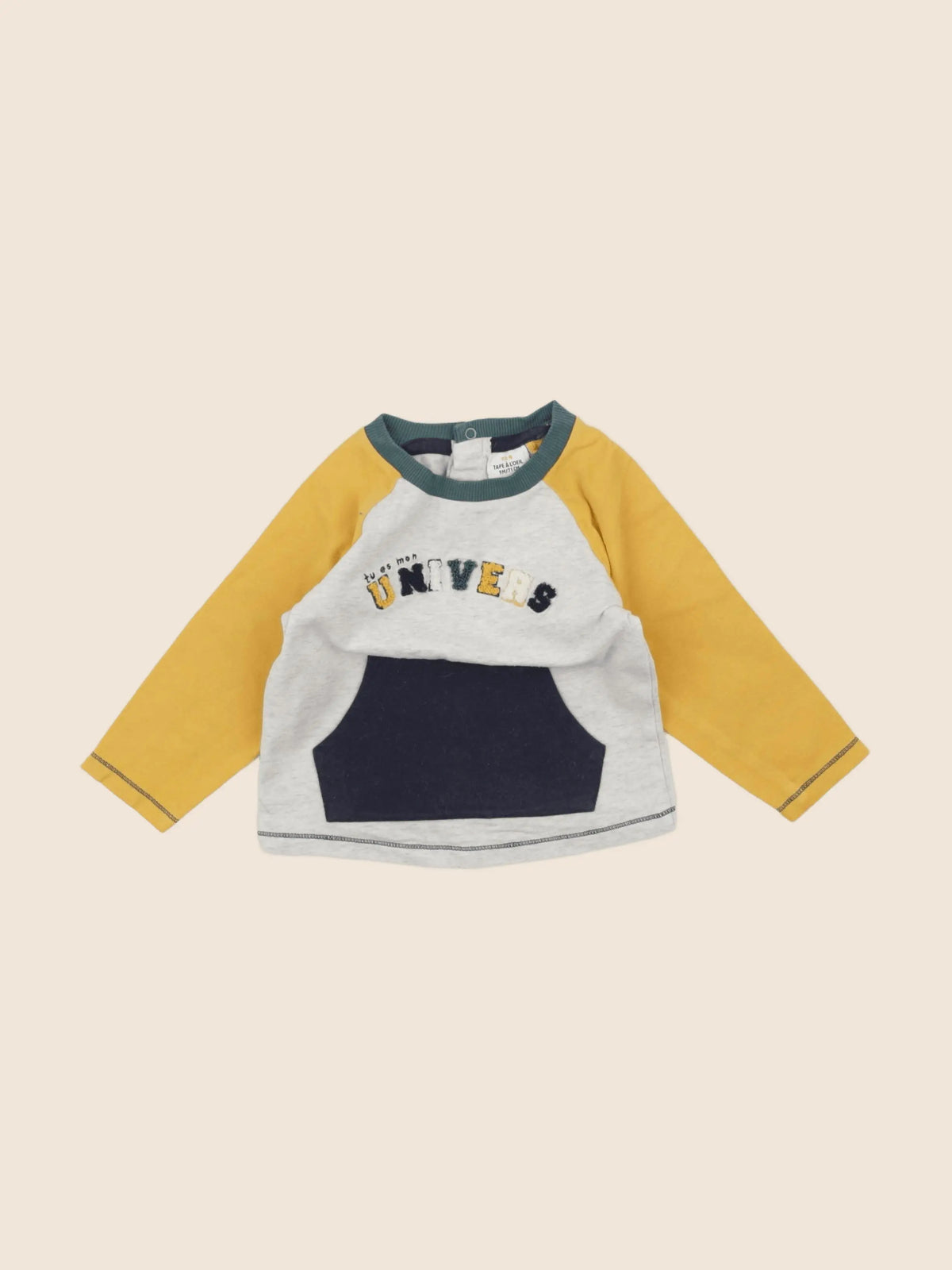 Tape à l'oeil - sweat jaune, gris - 9 mois
