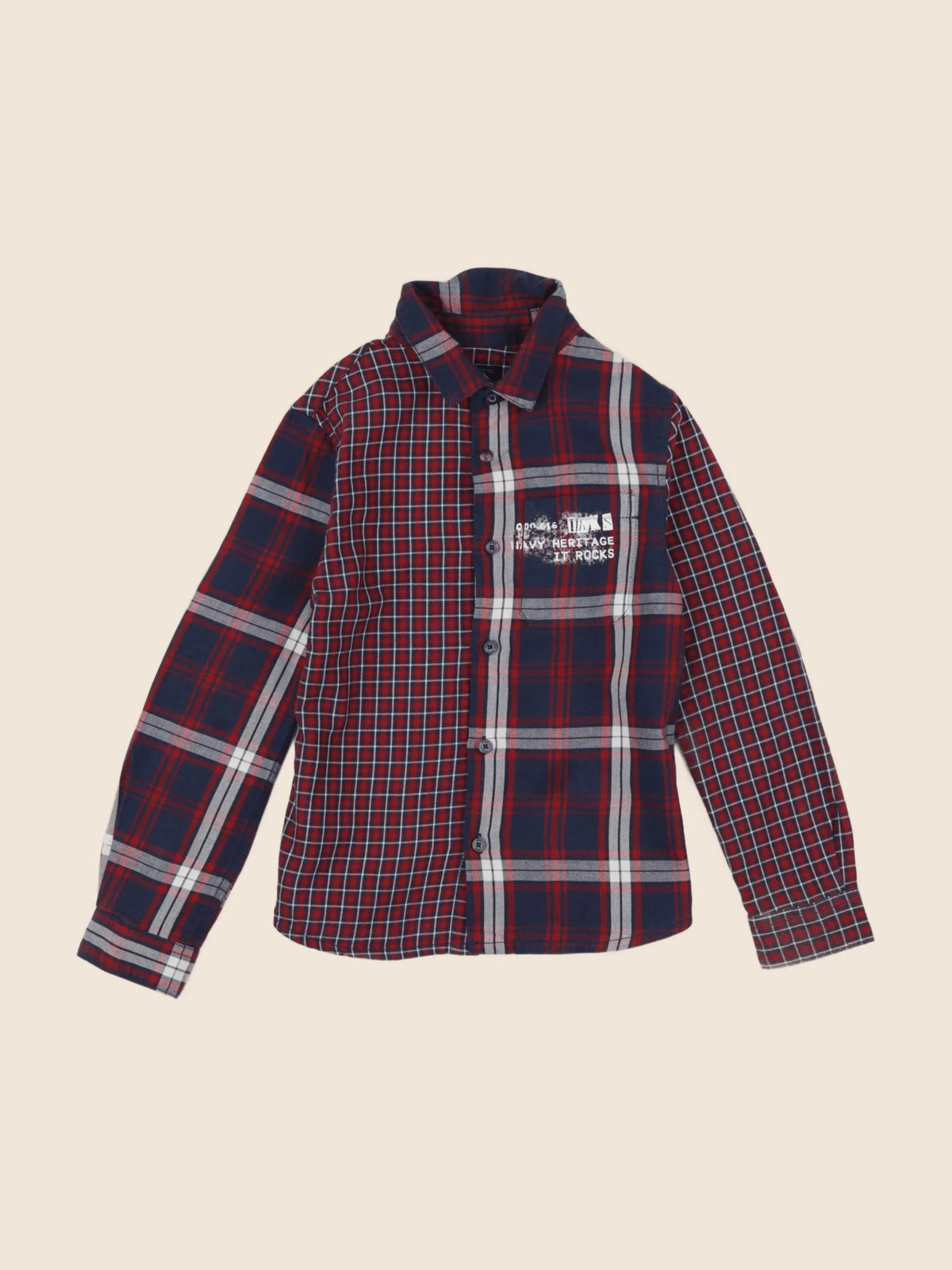 IKKS - chemise bleu, rouge - 6 ans
