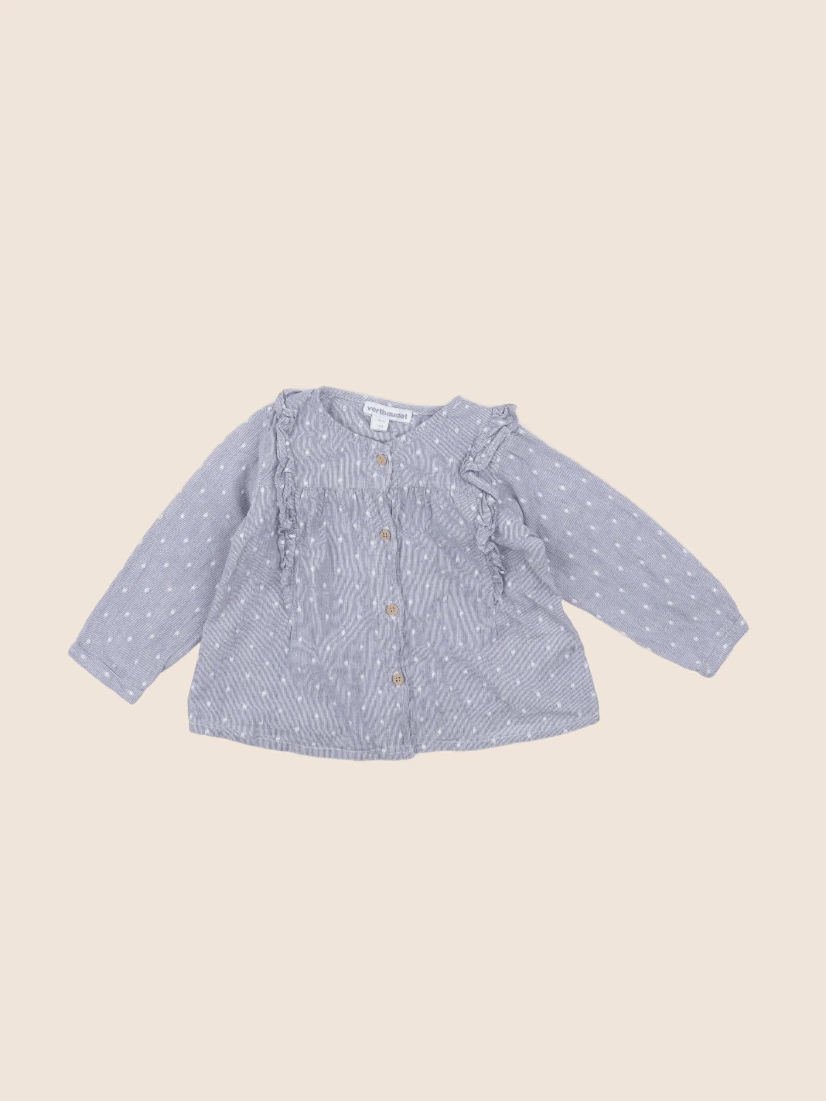 Vertbaudet - blouse bleu - 12 mois