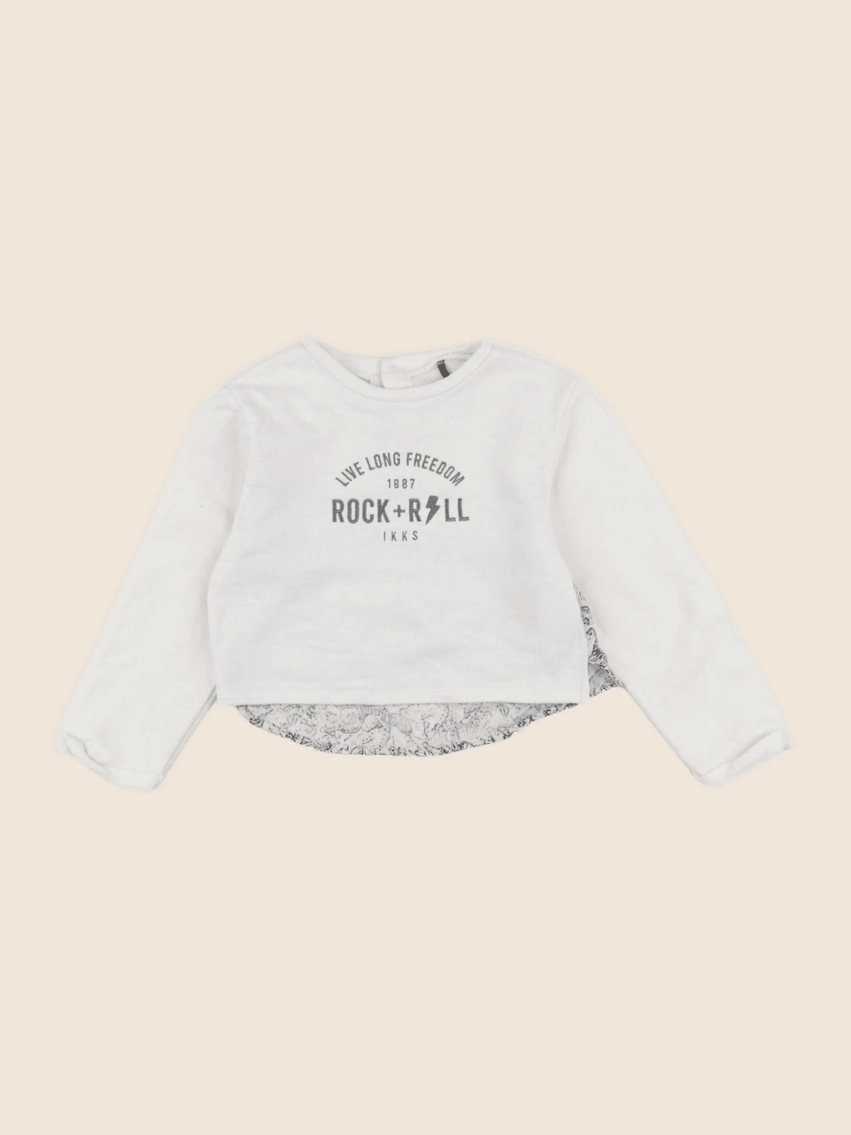 IKKS - sweat imprimé au dos beige - 5 ans