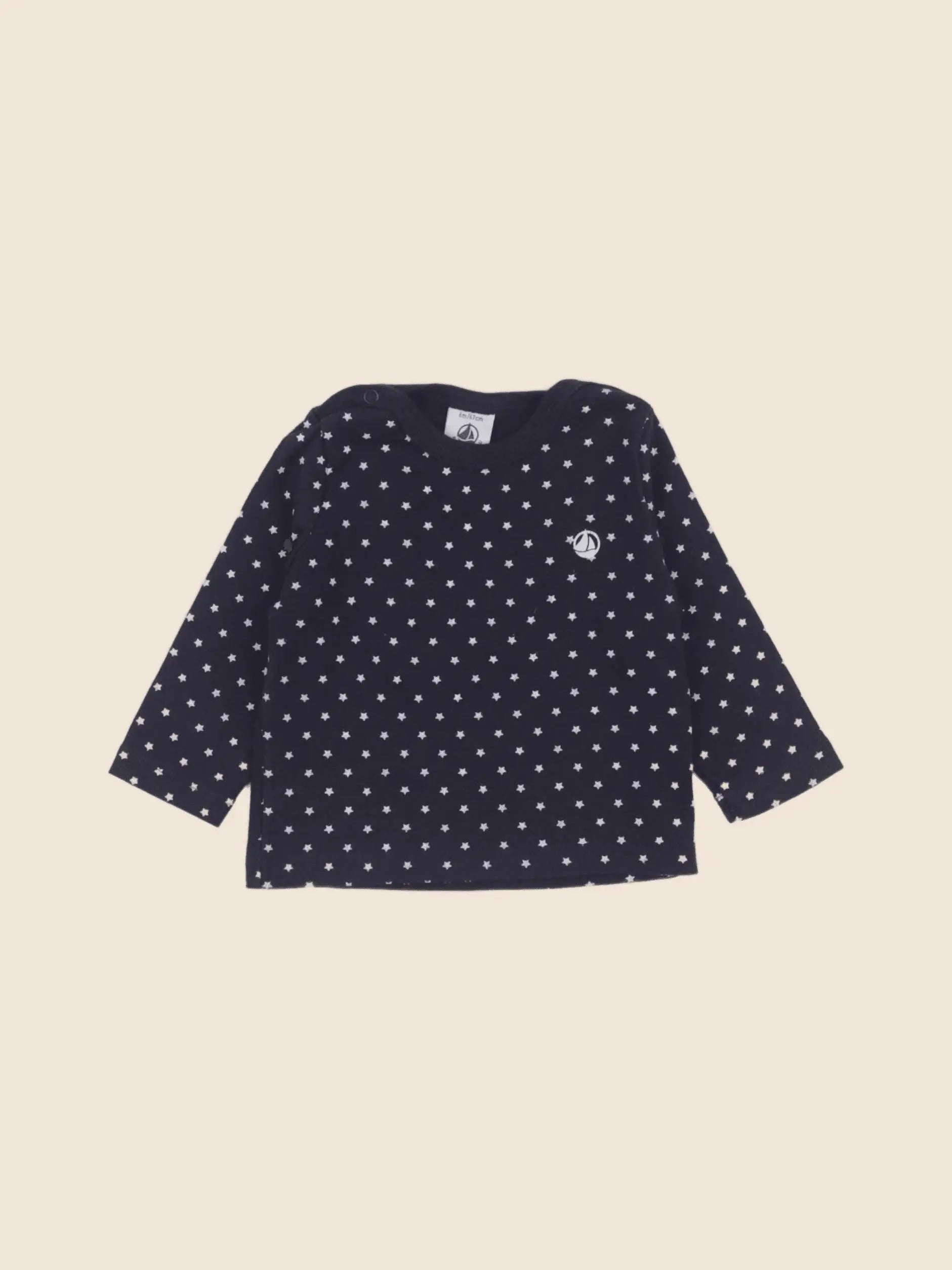 Petit Bateau - tee-shirt bleu - 6 mois