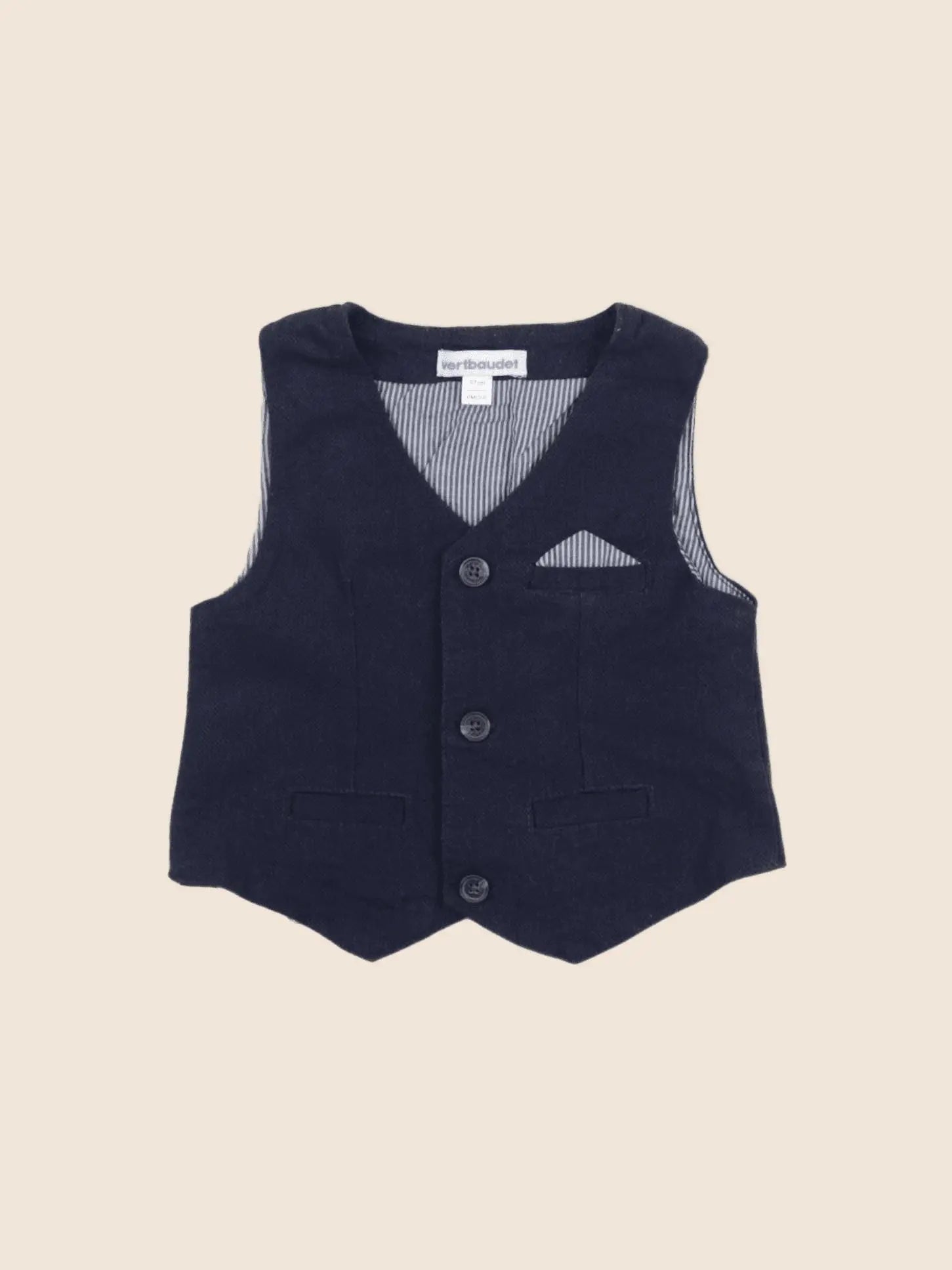 Vertbaudet - gilet bleu - 6 mois