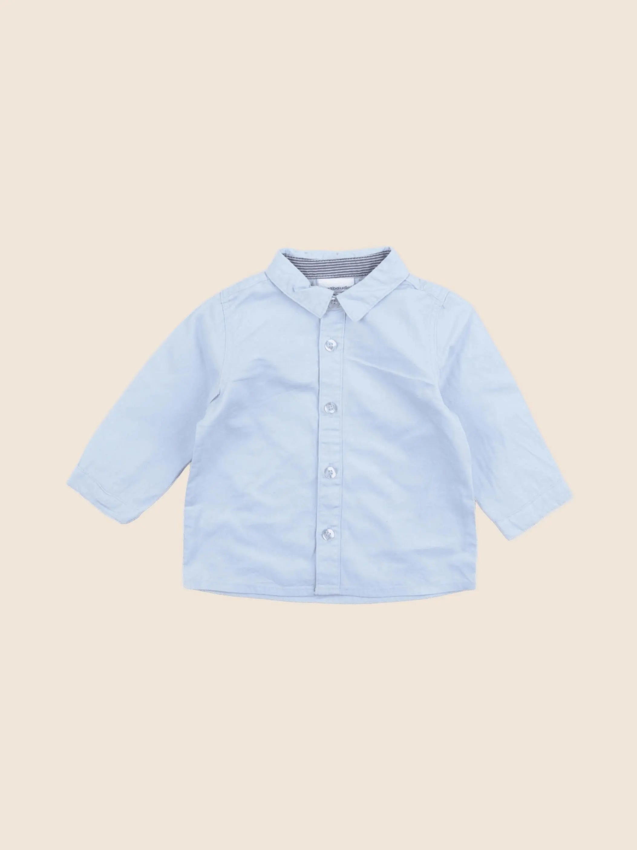 Vertbaudet - chemise bleu - 6 mois