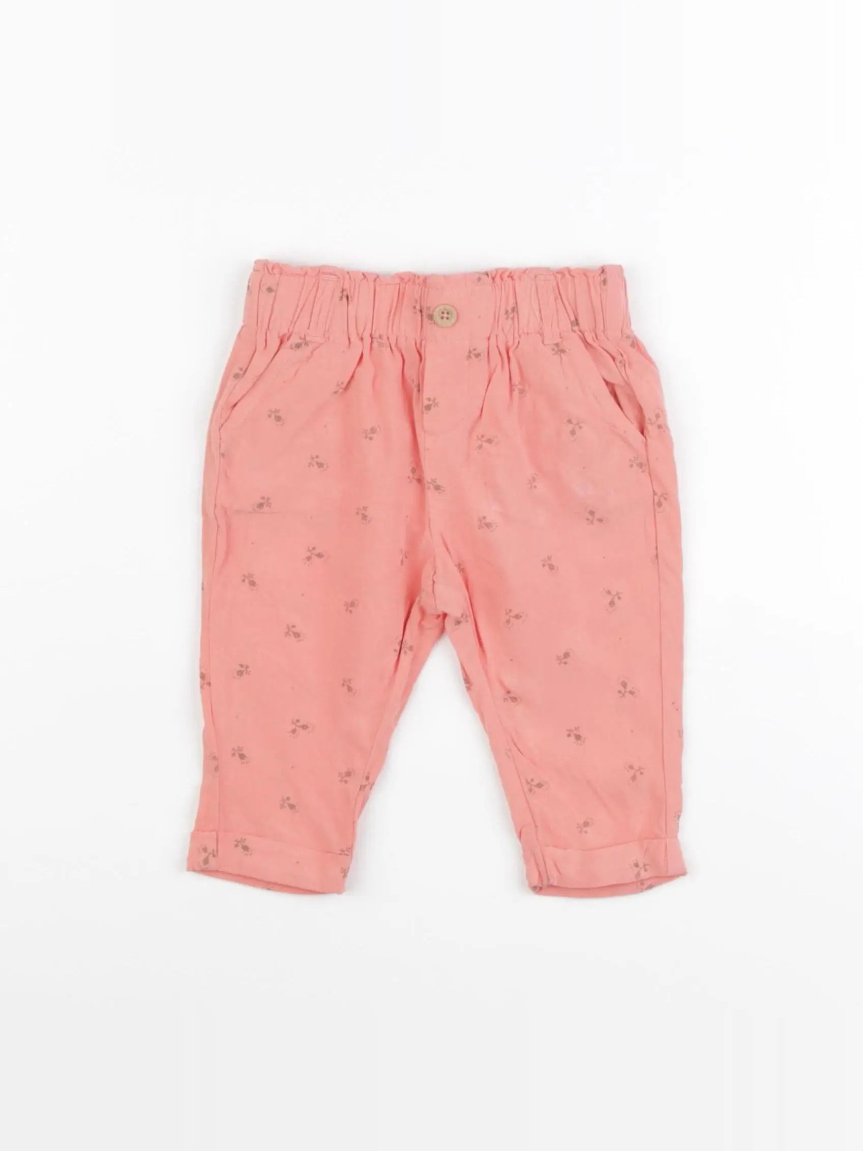 Vertbaudet - pantalon orange - 9 mois