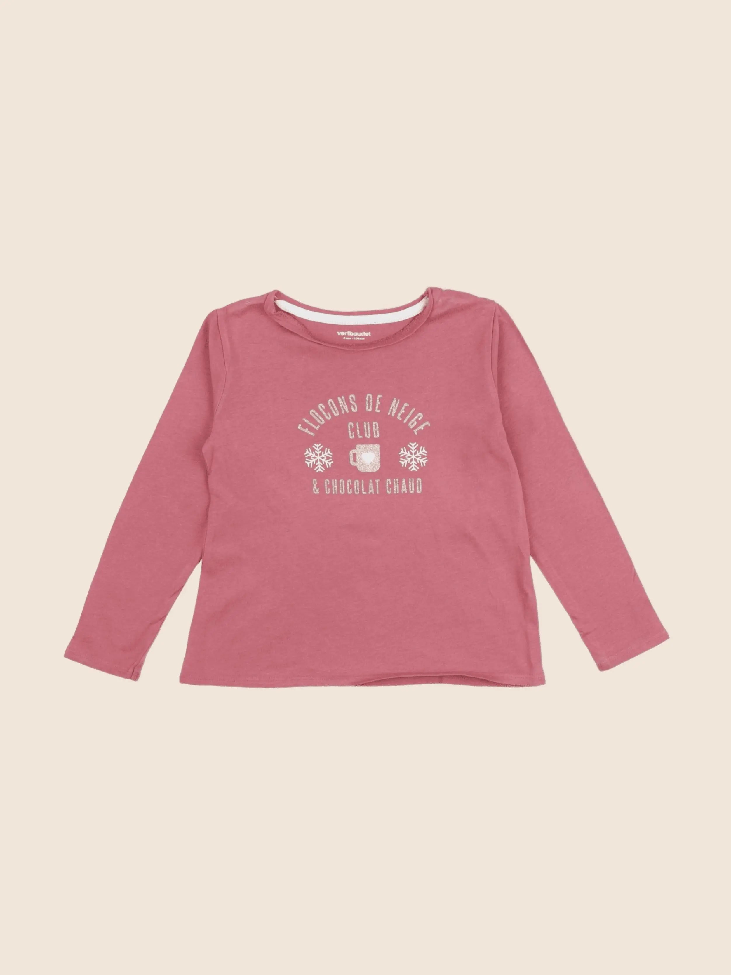 Vertbaudet - tee-shirt rose - 4 ans