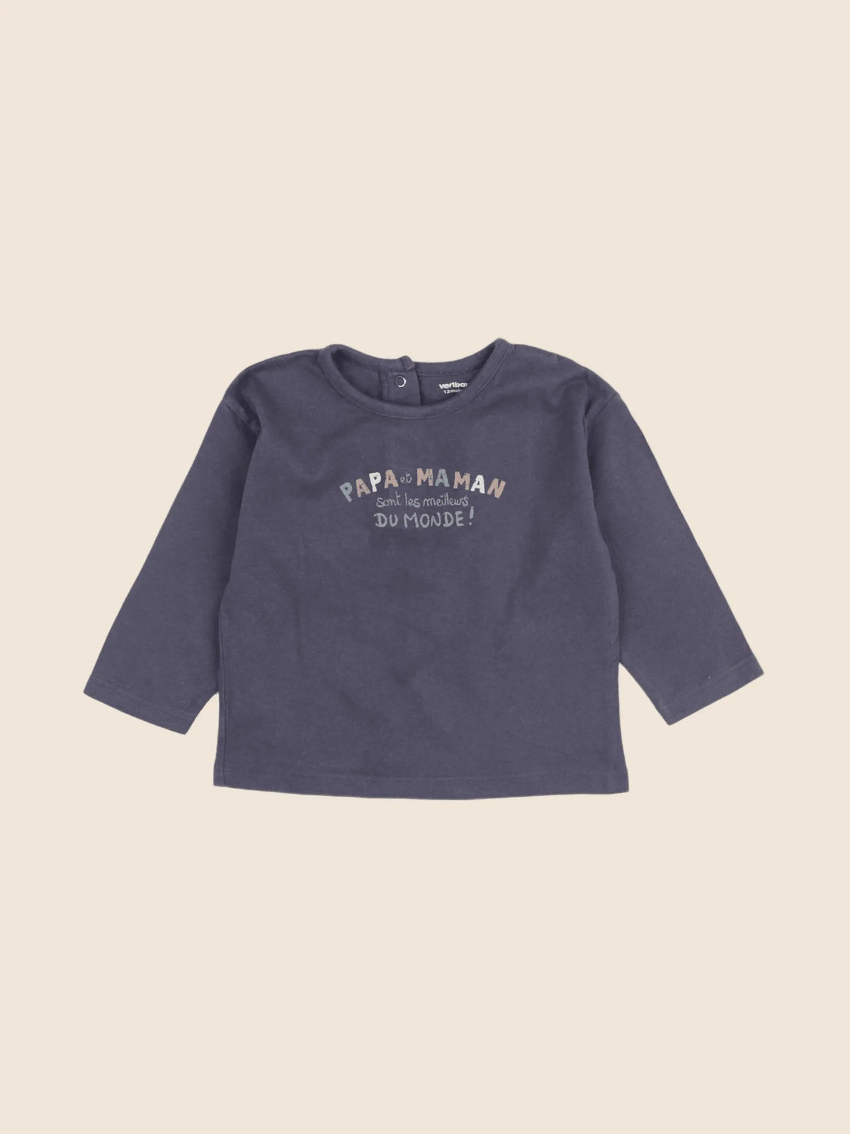 Vertbaudet - tee-shirt gris - 12 mois