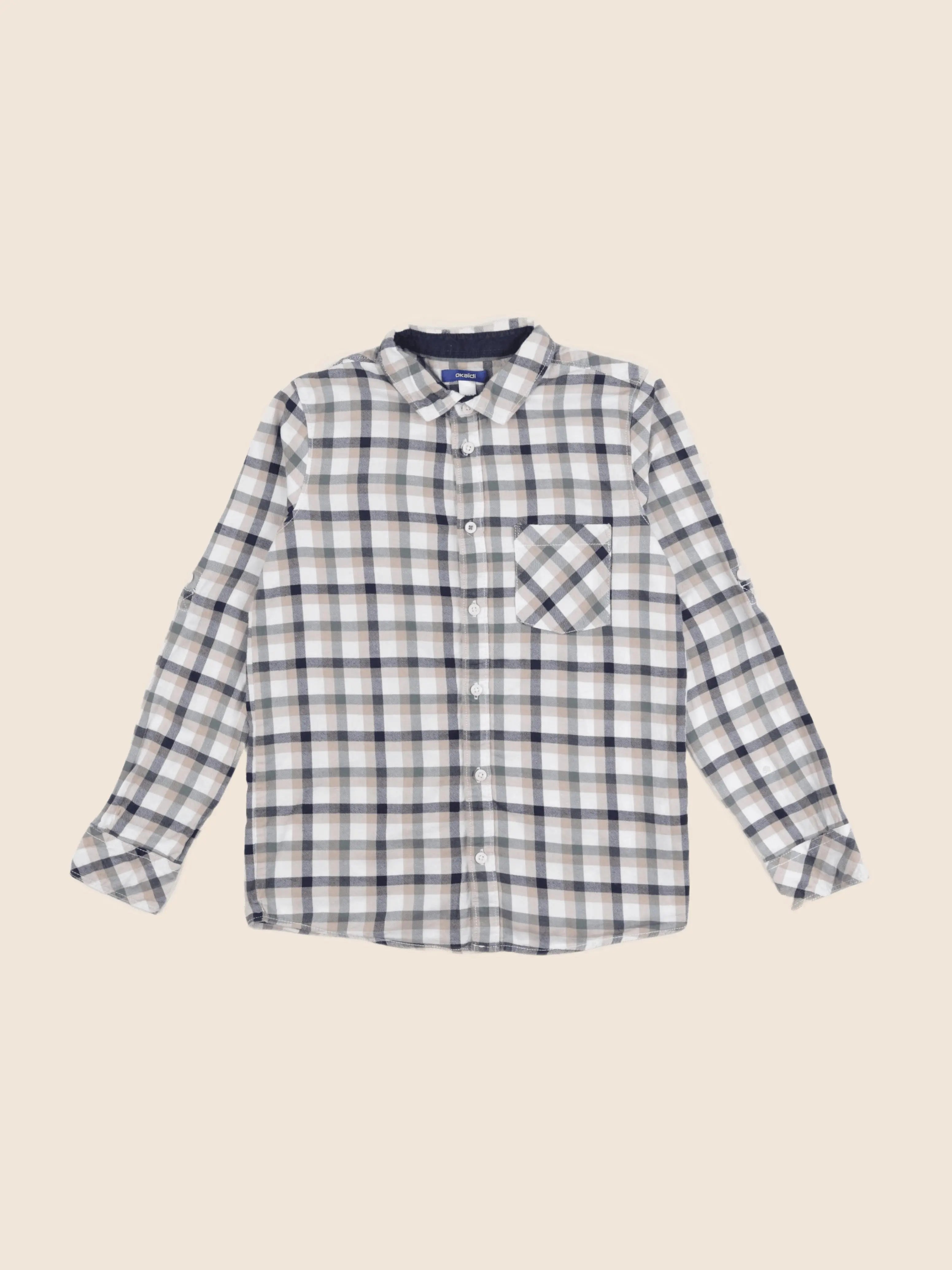 Okaidi - chemise beige - 10 ans