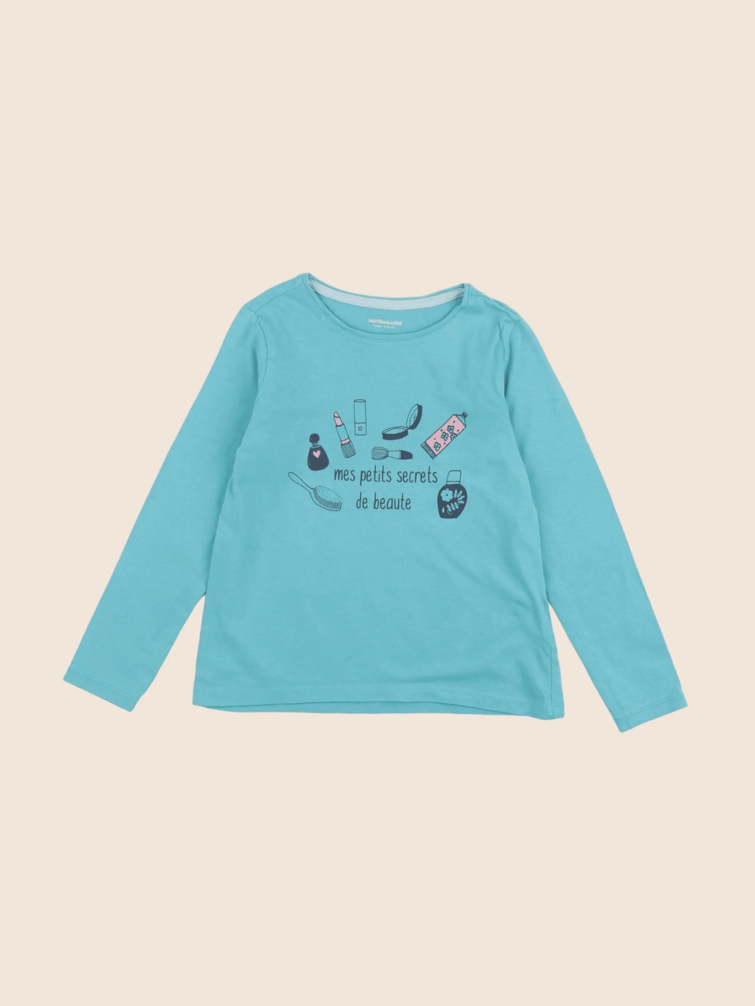Vertbaudet - tee-shirt bleu, vert - 6 ans