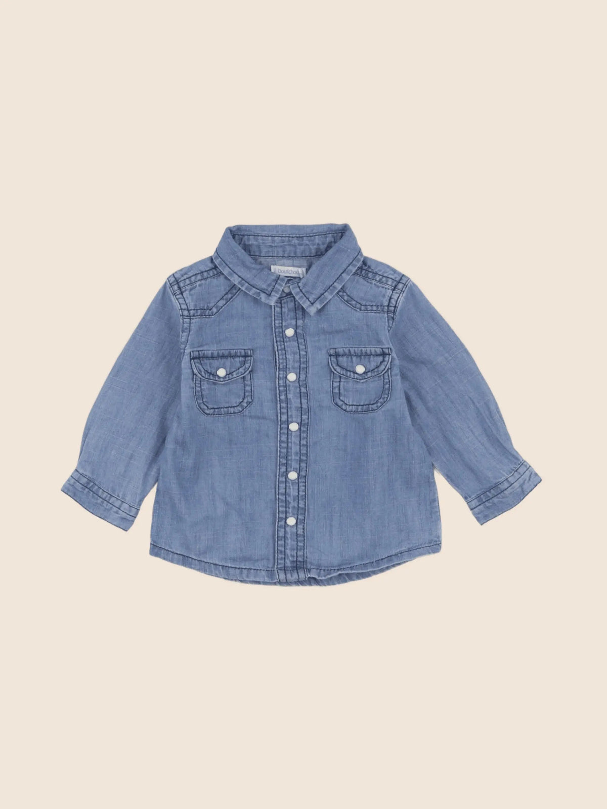 Boutchou - chemise bleu - 6 mois