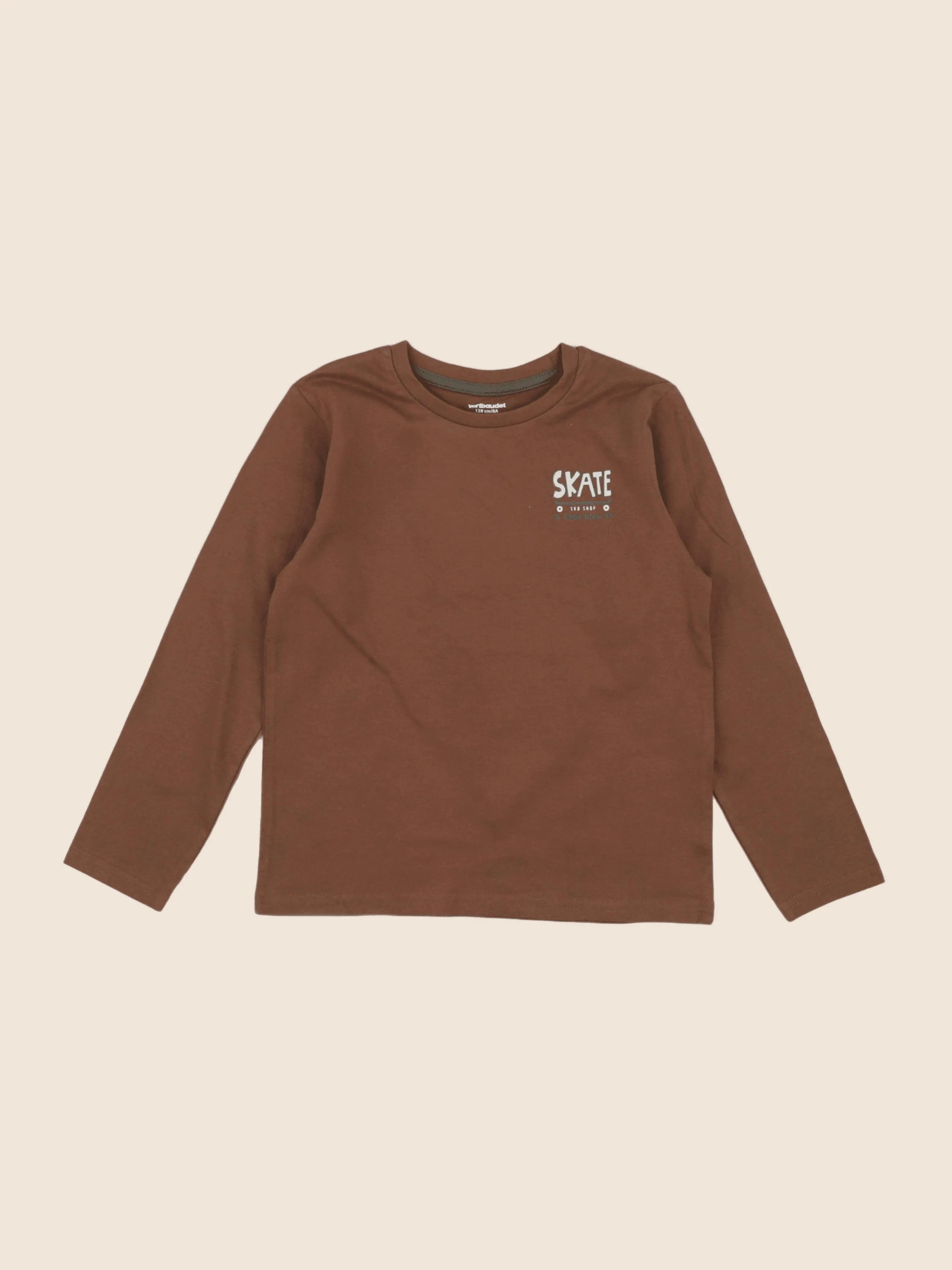 Vertbaudet - tee-shirt marron - 8 ans