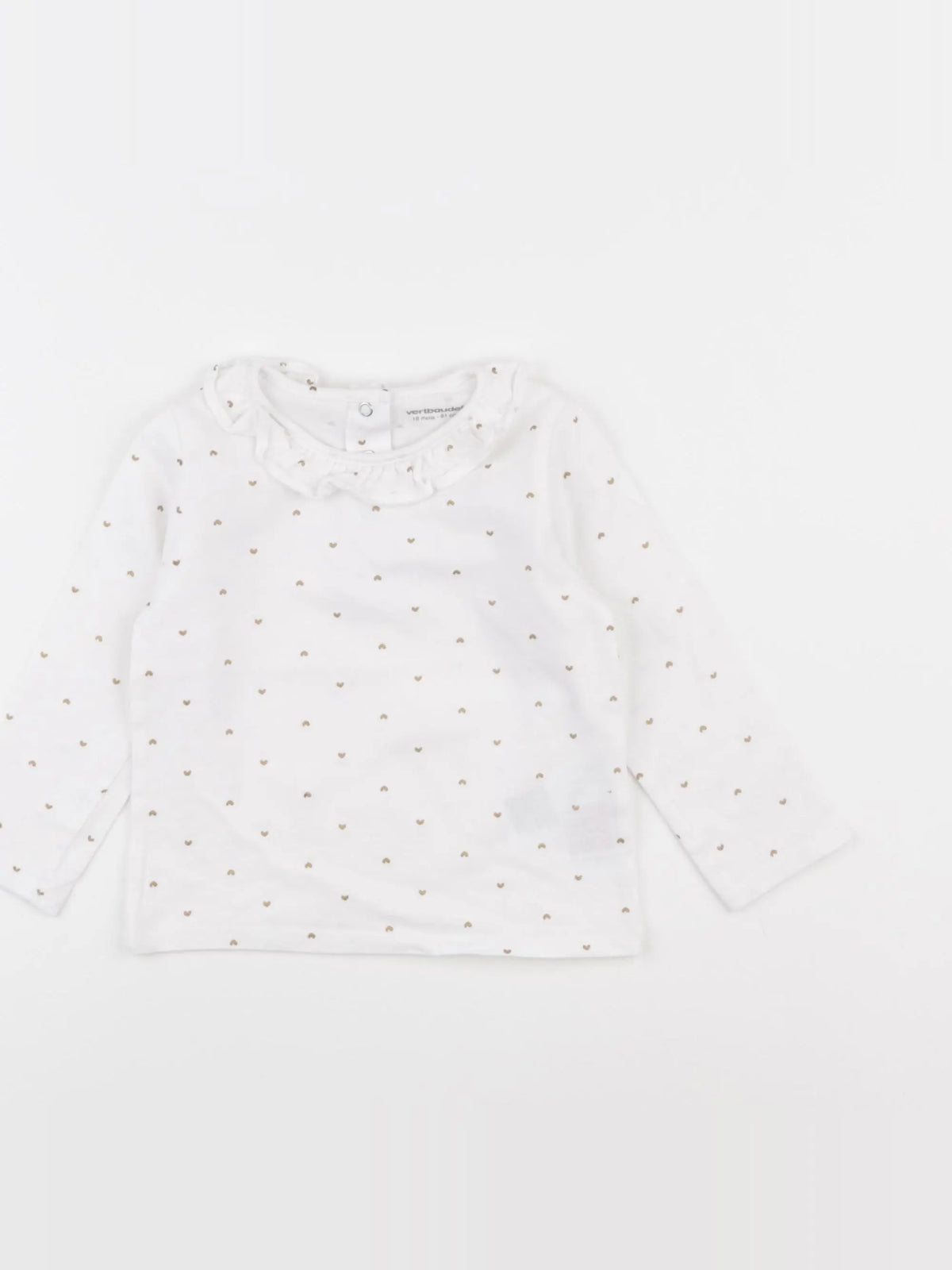 Vertbaudet - tee-shirt blanc, or - 18 mois