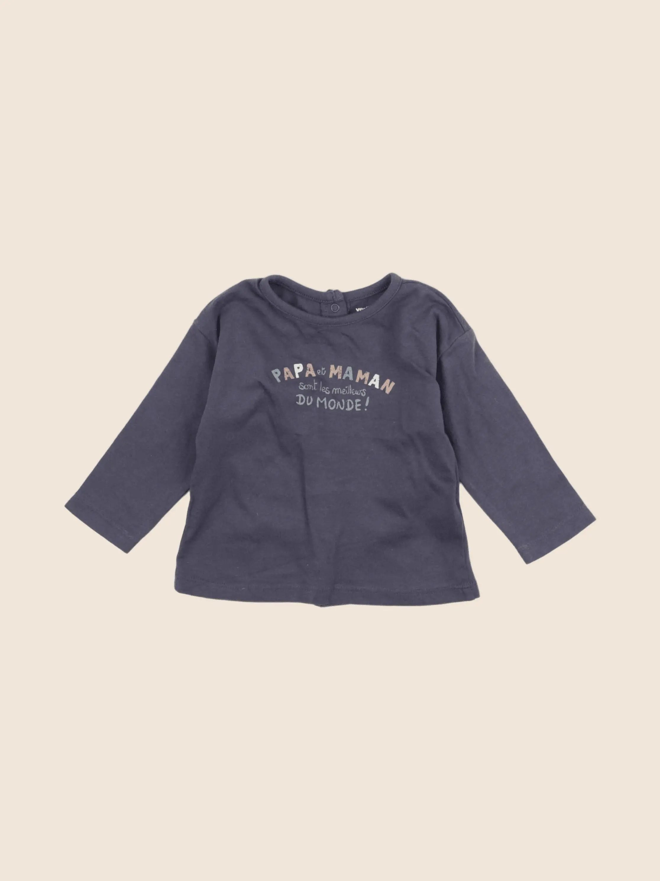 Vertbaudet - tee-shirt gris - 9 mois