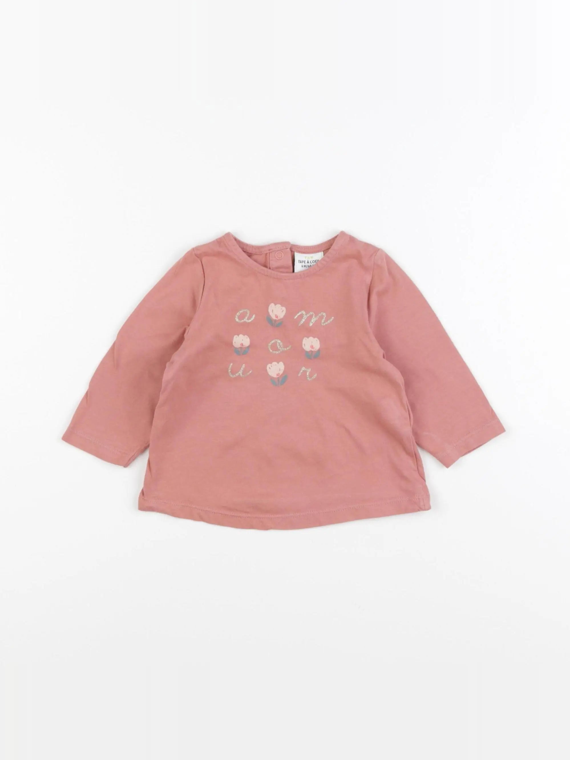 Tape à l'oeil - tee-shirt rose - 6 mois