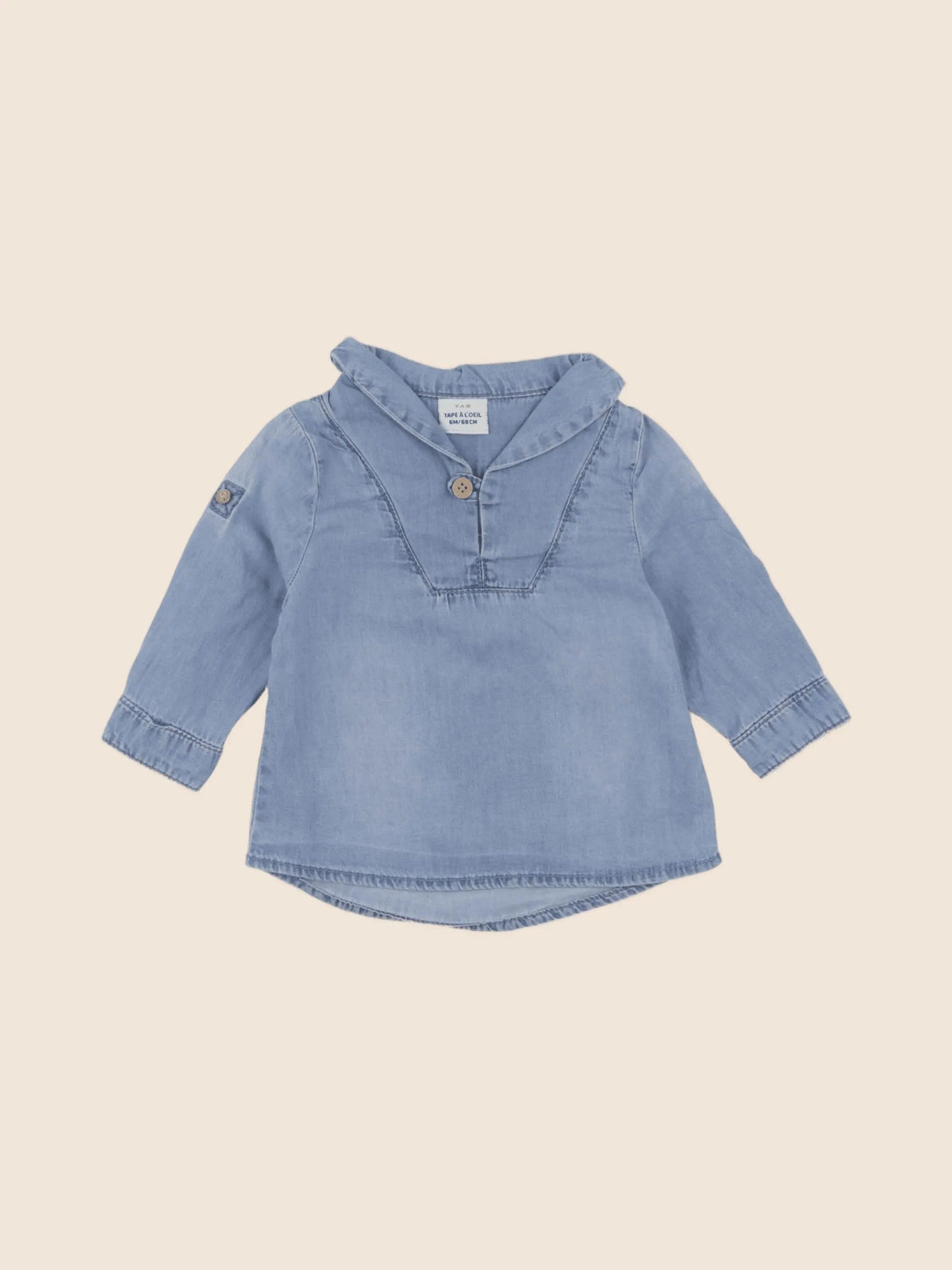 Tape à l'oeil - blouse imprimé au dos bleu - 6 mois