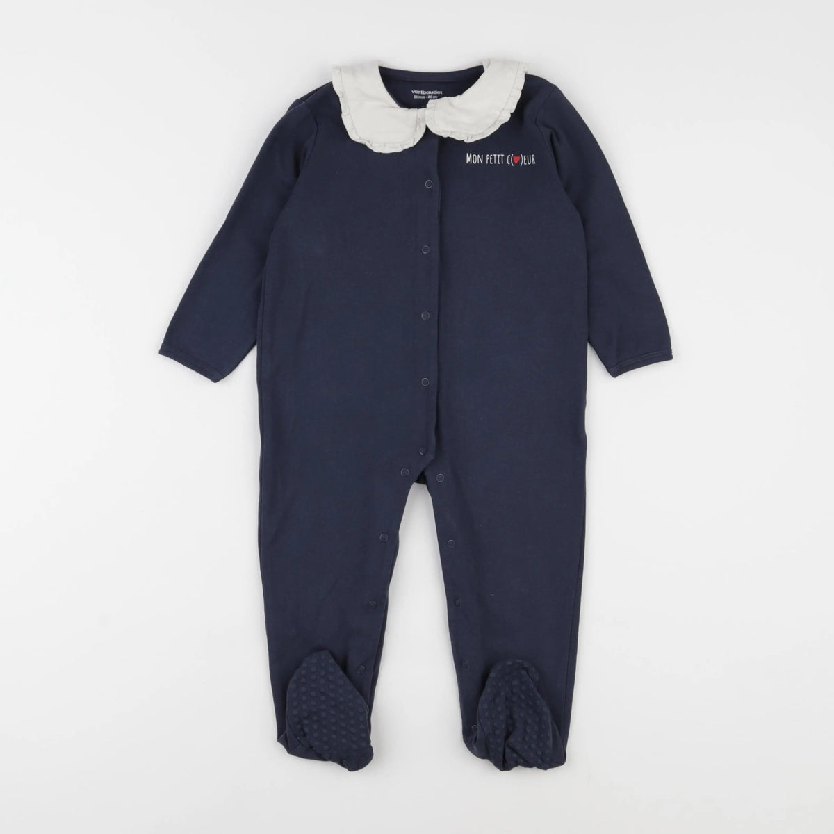 Vertbaudet - pyjama coton bleu - 24 mois