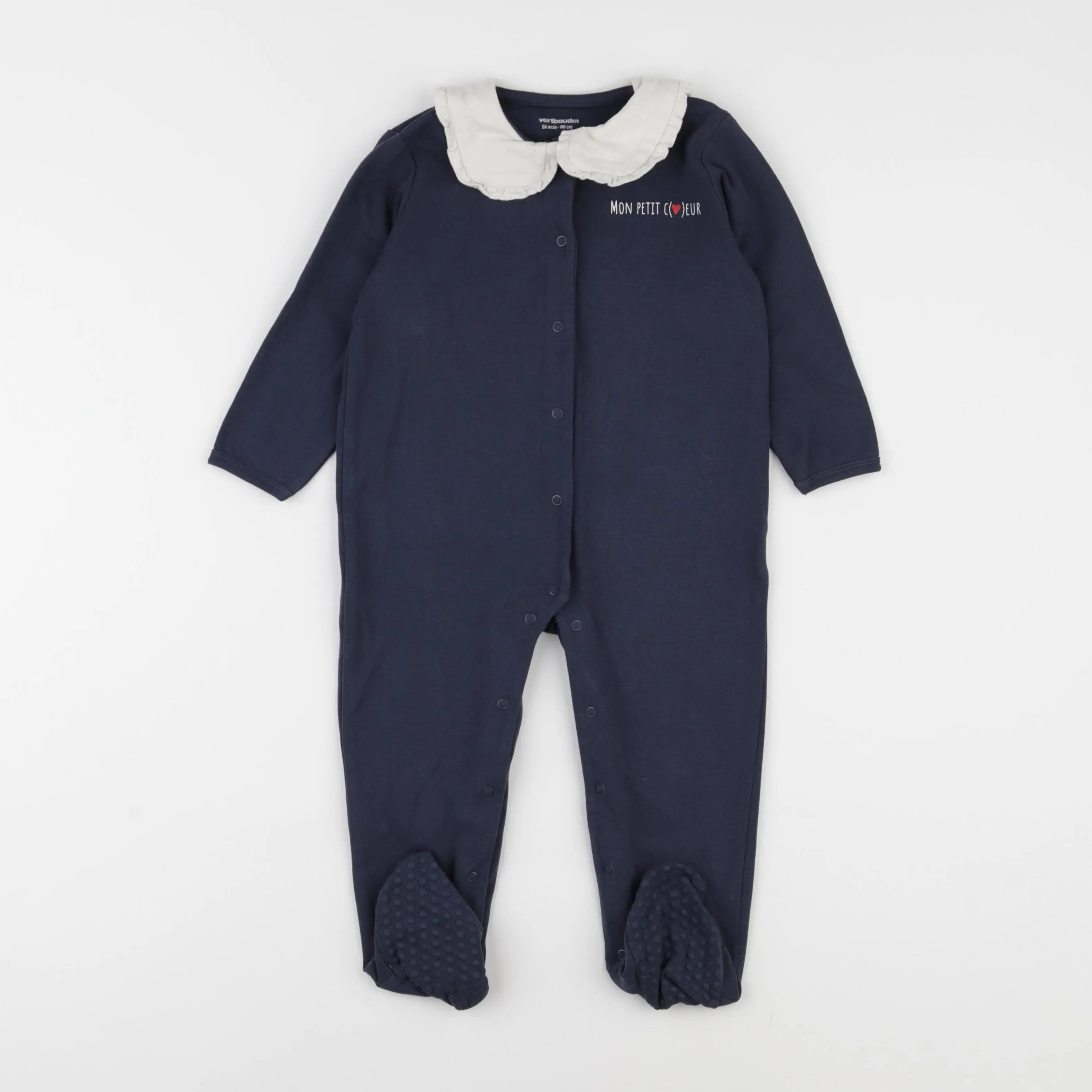Vertbaudet - pyjama coton bleu - 24 mois