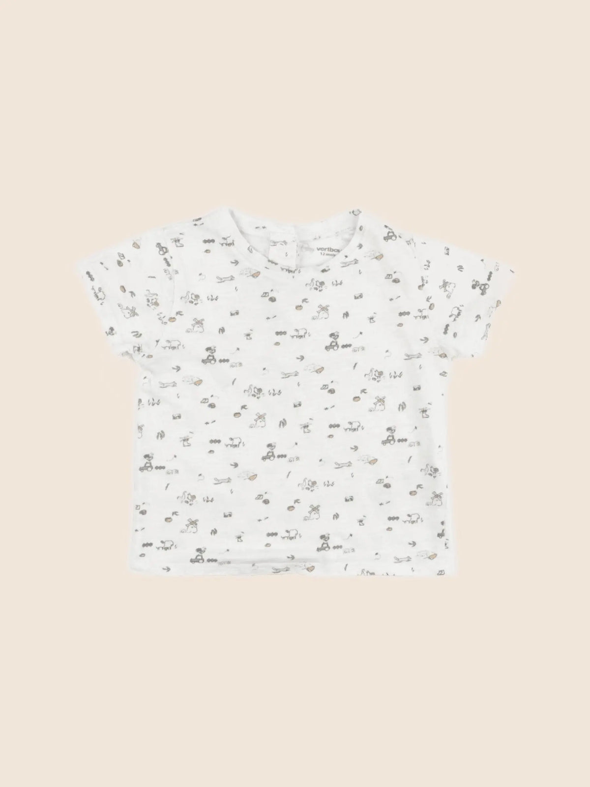 Vertbaudet - tee-shirt beige - 12 mois