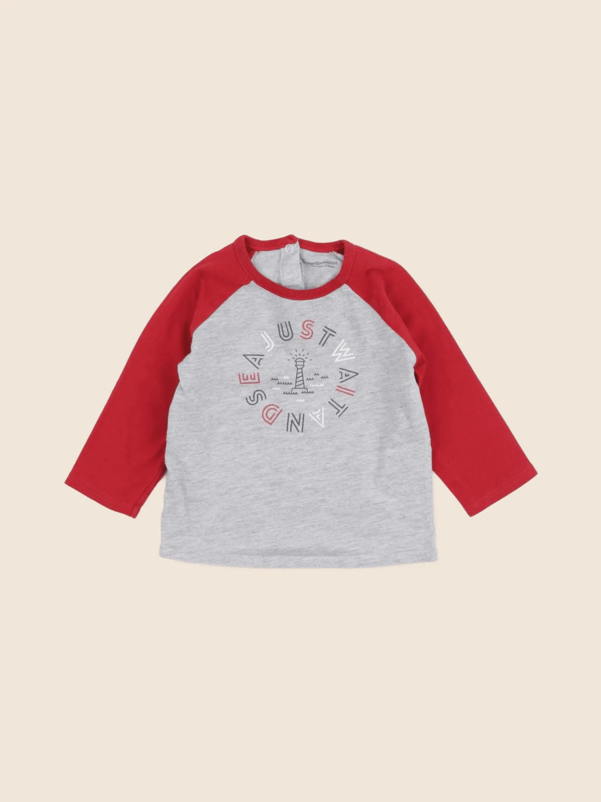 Vertbaudet - tee-shirt gris, rouge - 12 mois