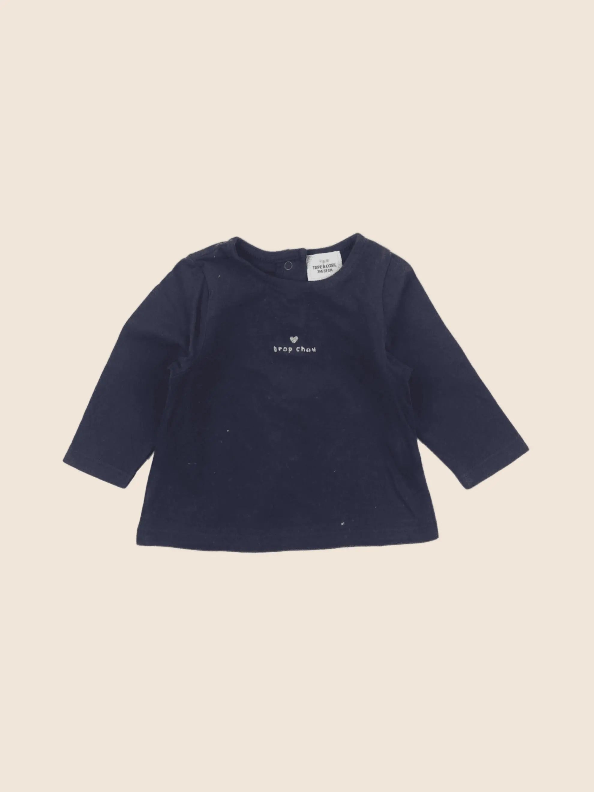 Tape à l'oeil - tee-shirt bleu, or - 3 mois
