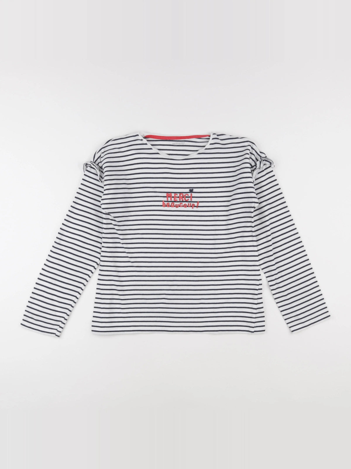 Vertbaudet - tee-shirt blanc, bleu - 12 ans