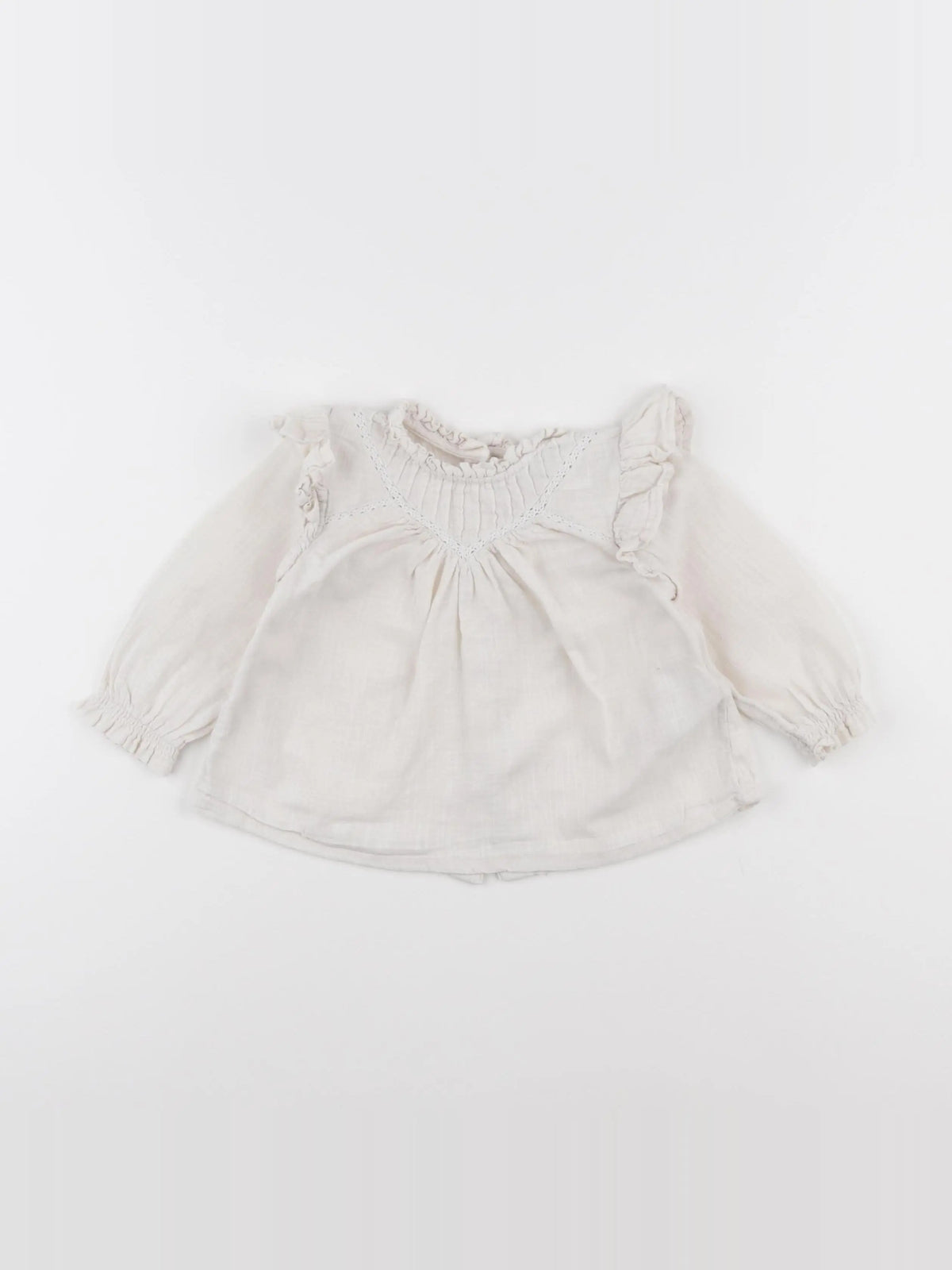 Vertbaudet - blouse beige - 12 mois