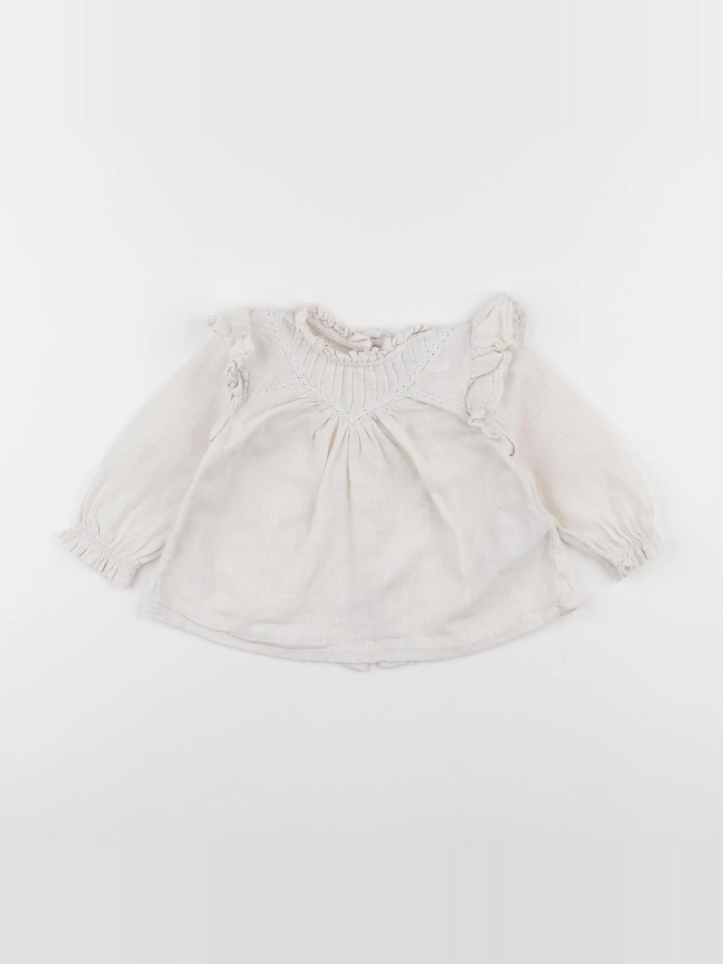 Vertbaudet - blouse beige - 12 mois